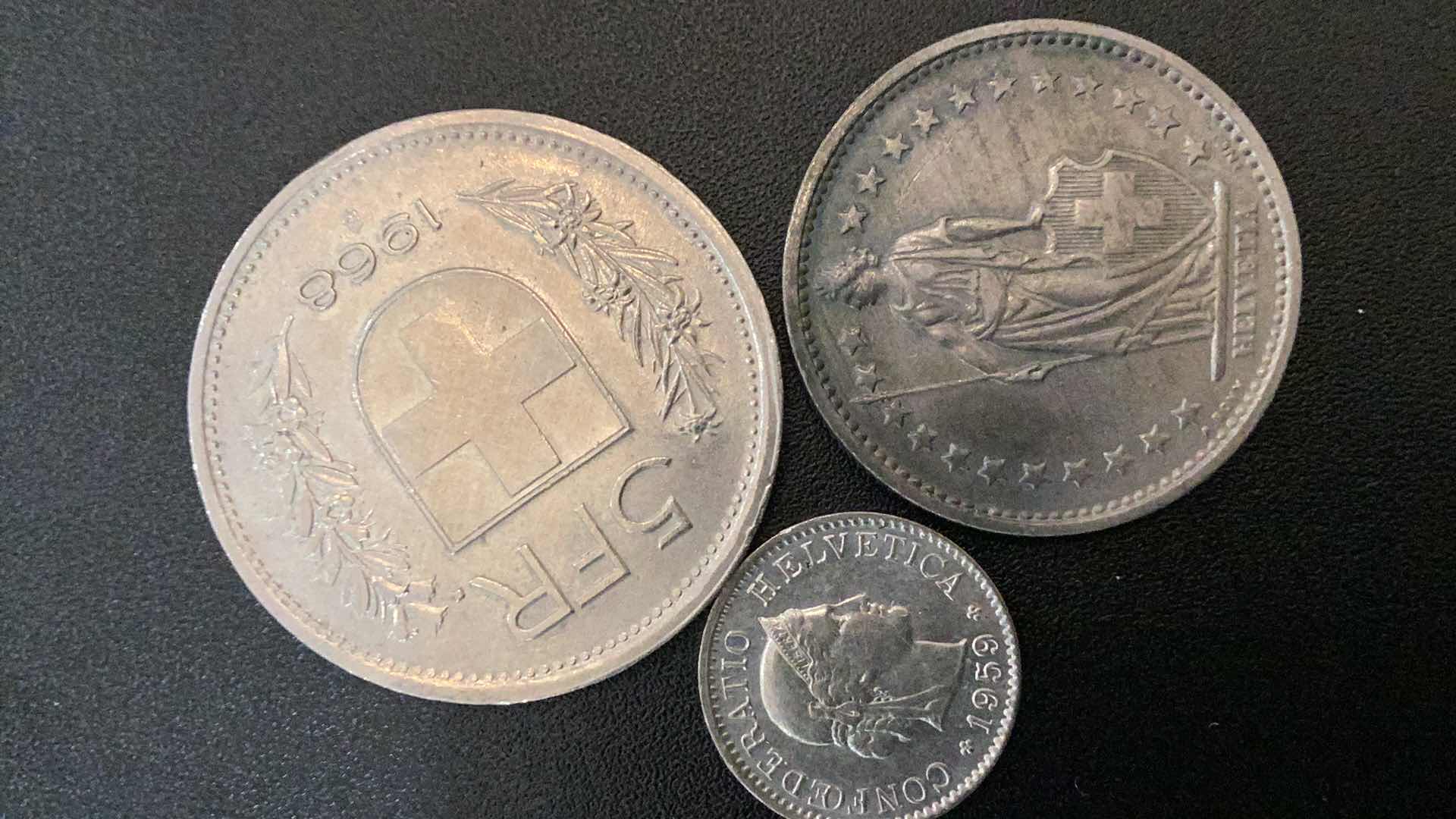 Photo 2 of 3 COLLECTIBLE COINS - SWITZERLAND 1959; 1966, 1968