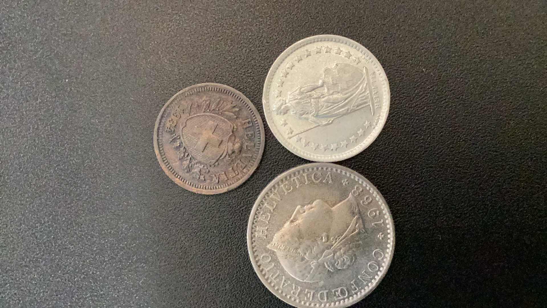 Photo 1 of 3 COLLECTIBLE COINS - SWITZERLAND 1934, 1959, 1968