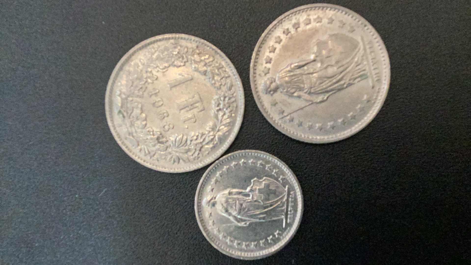 Photo 2 of 3 COLLECTIBLE COINS - SWITZERLAND 1968, 1968, 1969