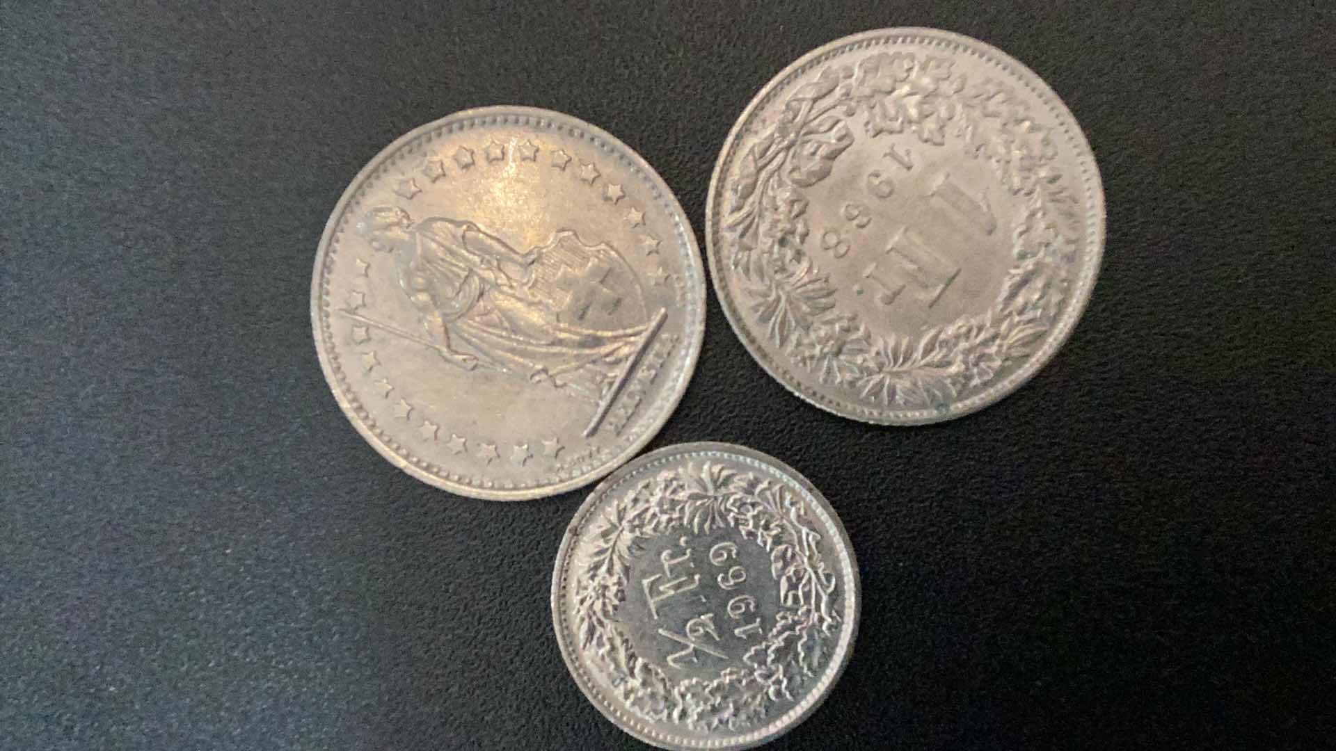 Photo 1 of 3 COLLECTIBLE COINS - SWITZERLAND 1968, 1968, 1969