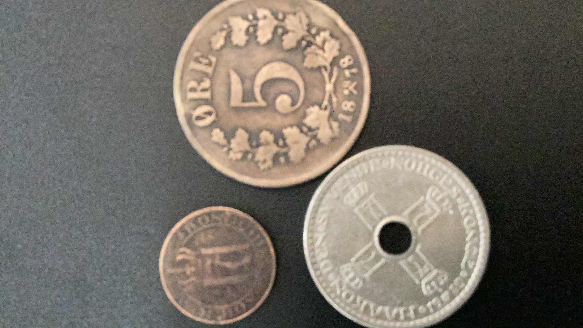 Photo 1 of 3 COLLECTIBLE COINS - NORWAY 1878, 1927, 1939