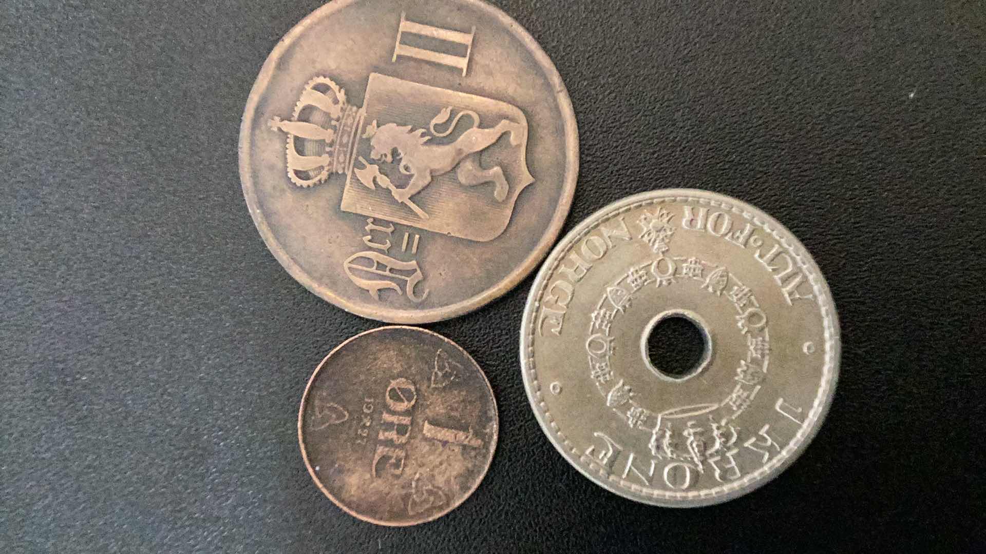 Photo 2 of 3 COLLECTIBLE COINS - NORWAY 1878, 1927, 1939