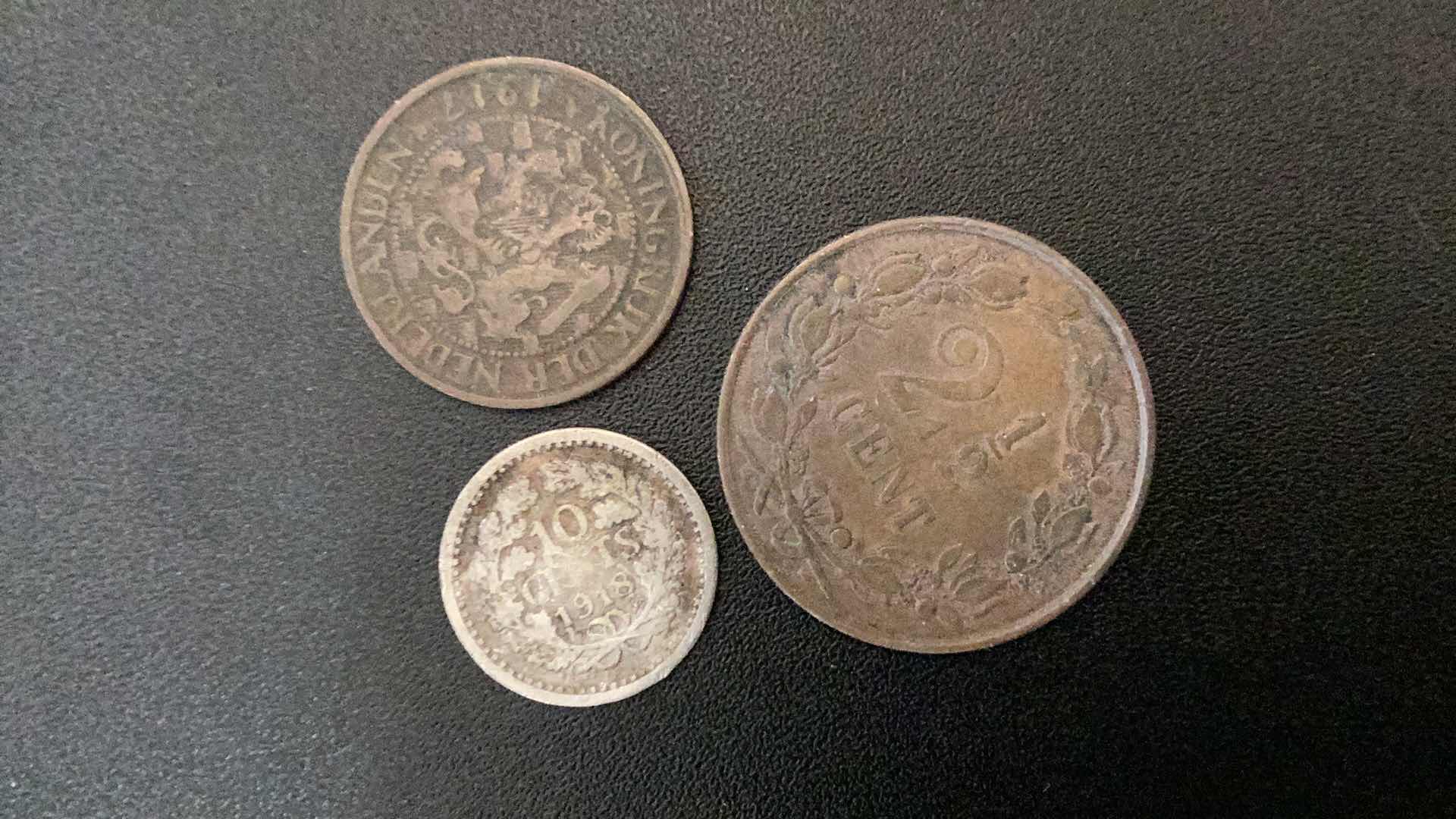 Photo 2 of 3 COLLECTIBLE COINS - NETHERLANDS 1886, 1917, 1918