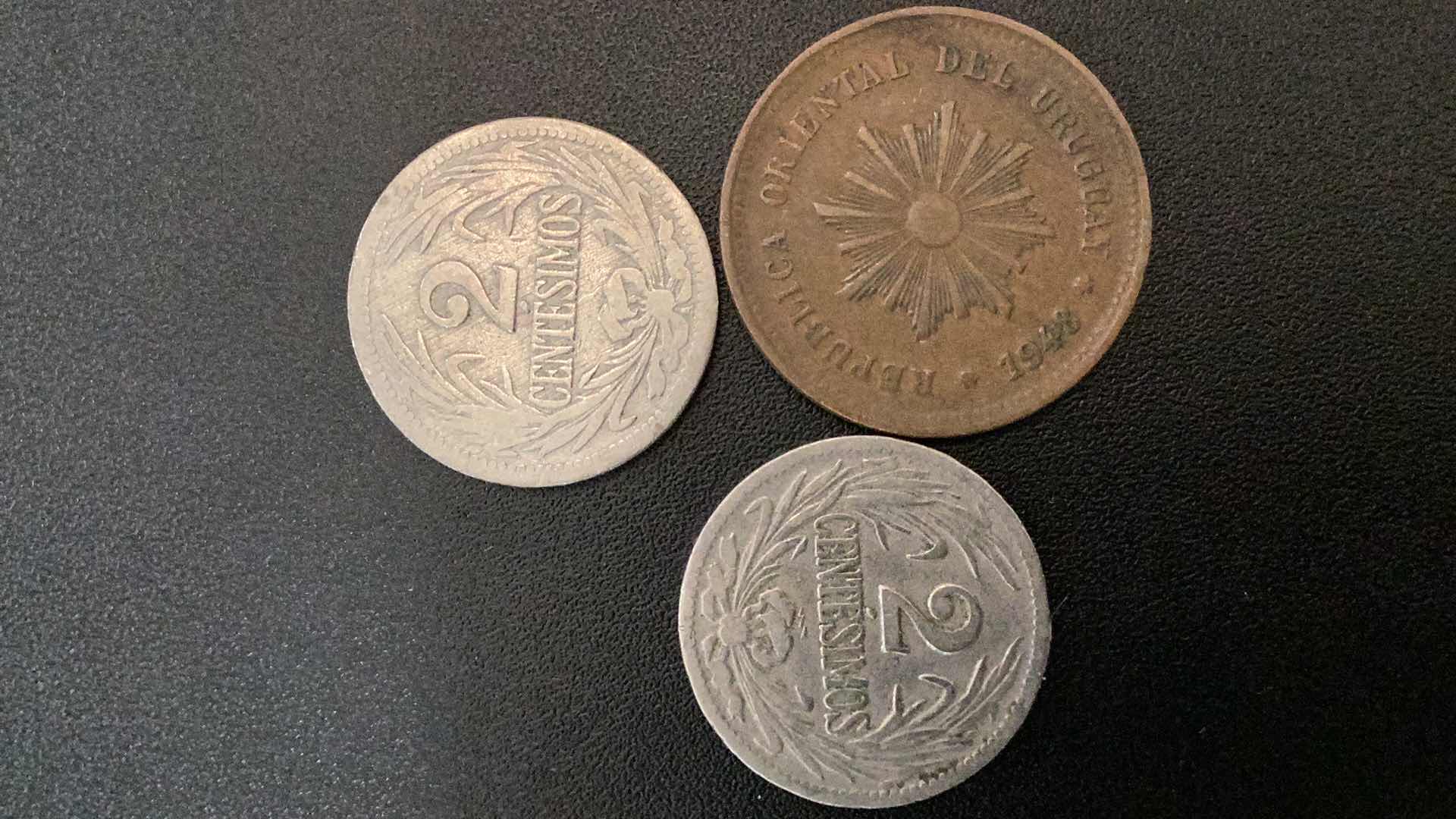 Photo 1 of 3 COLLECTIBLE COINS - URUGUAY 1909, 1924, 1948
