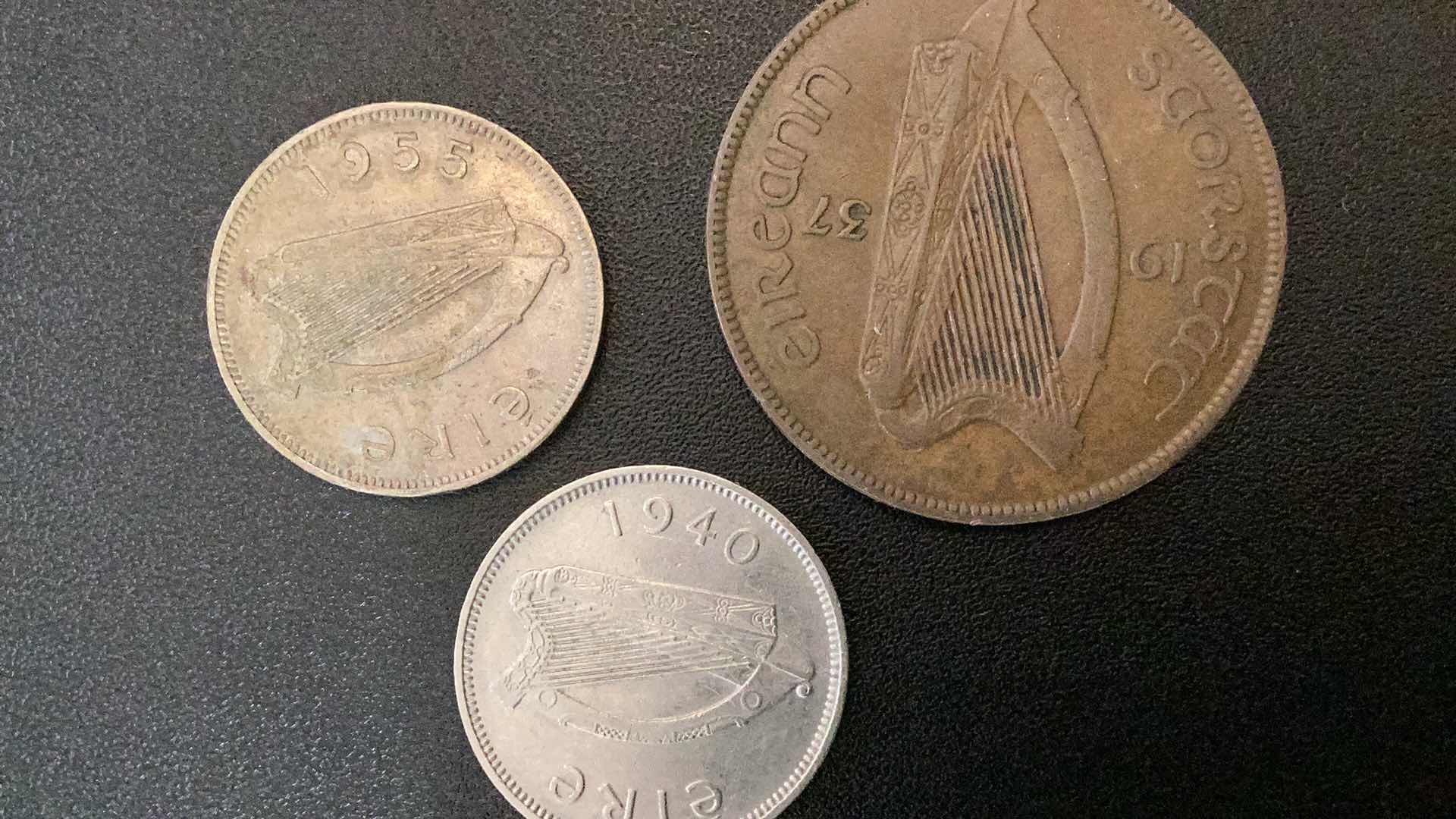 Photo 1 of 3 COLLECTIBLE COINS - IRELAND 1940, 1937, 1955