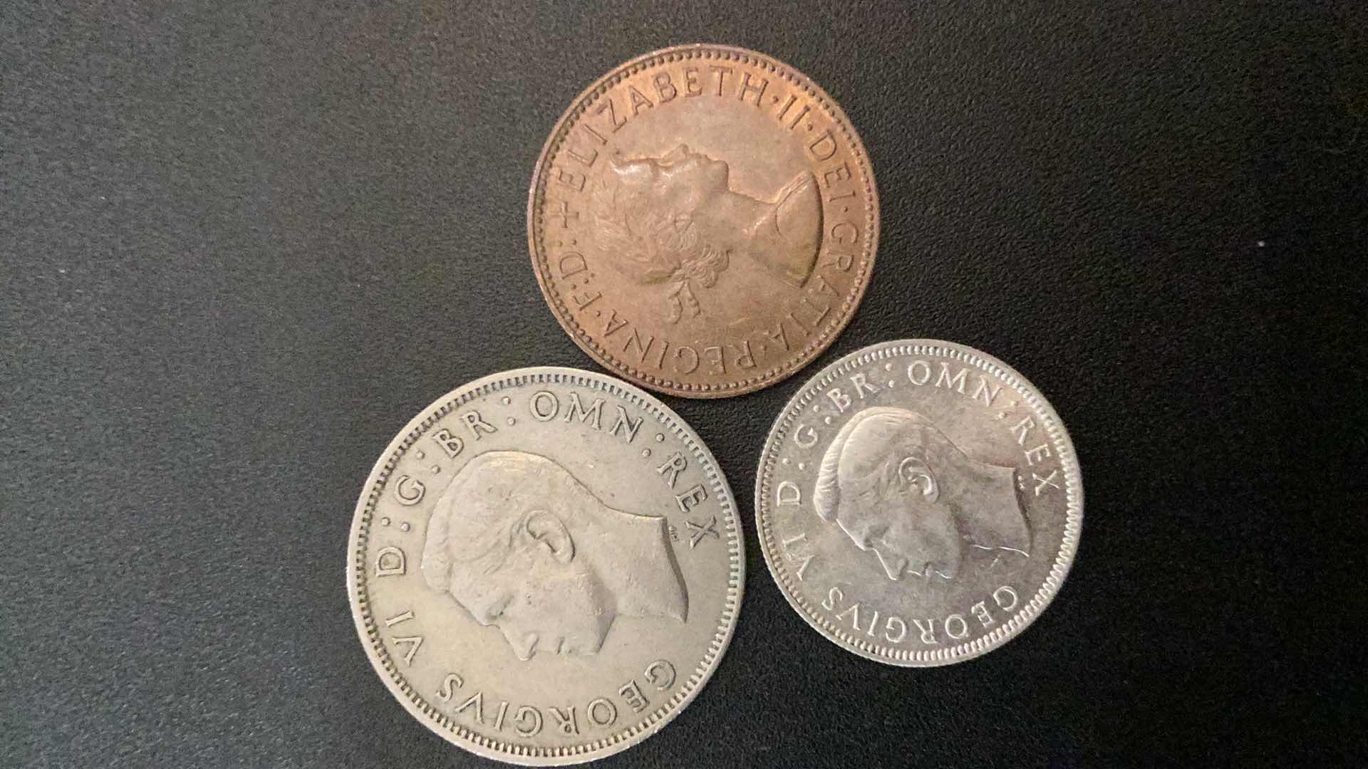 Photo 2 of 3 COLLECTIBLE COINS - GREAT BRITAIN 1945, 1950, 1967