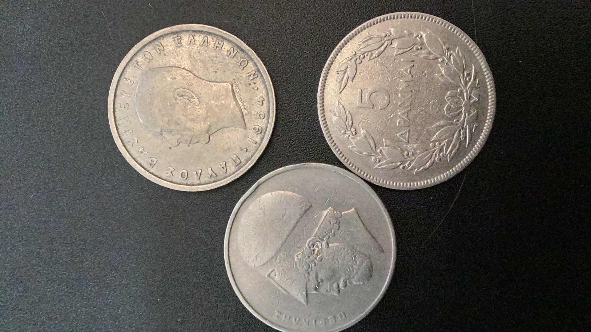 Photo 2 of 3 COLLECTIBLE COINS - GREECE 1930, 1954, 1976