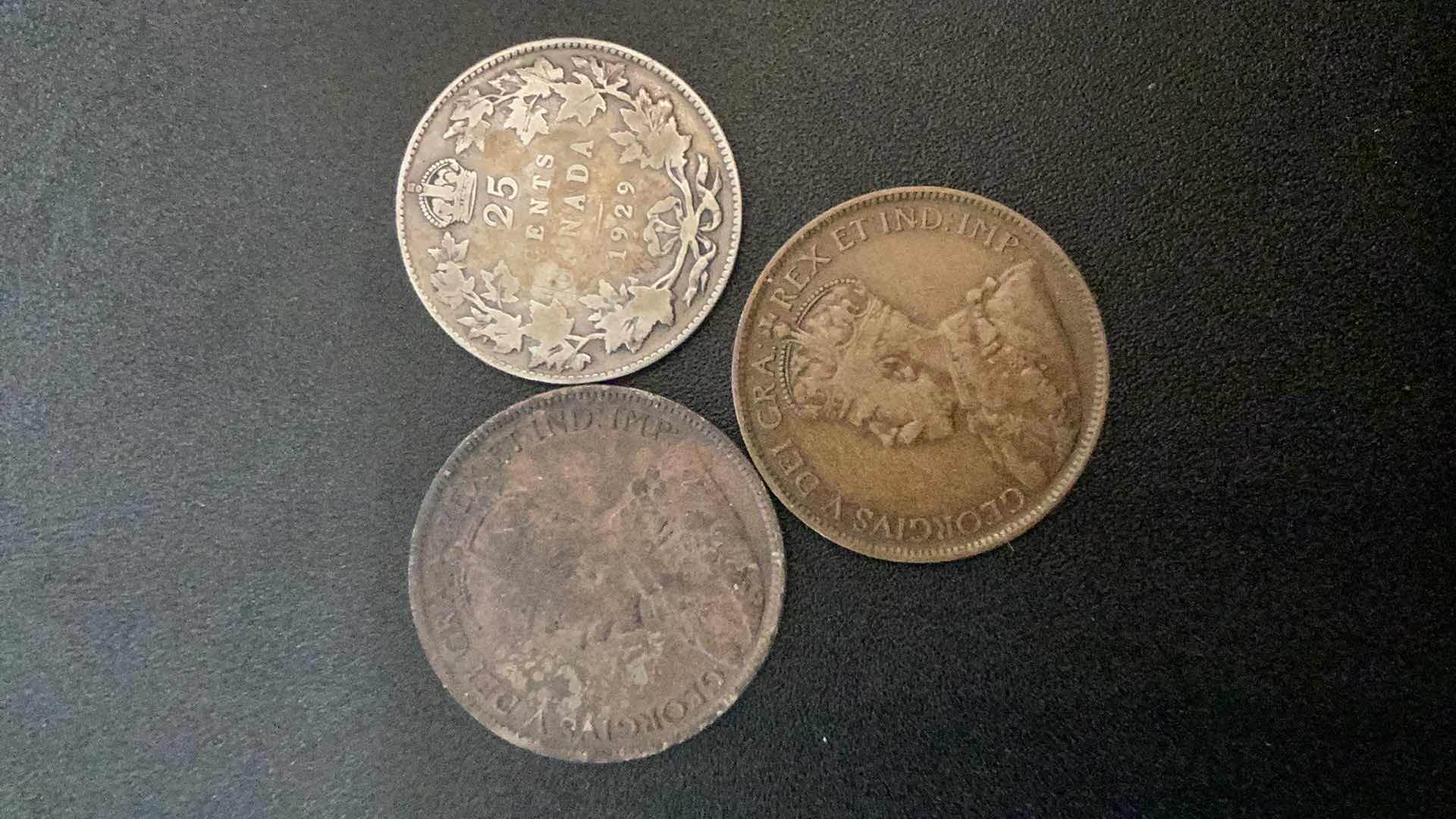 Photo 1 of 3 COLLECTIBLE COINS - CANADA 1914, 1915,1929