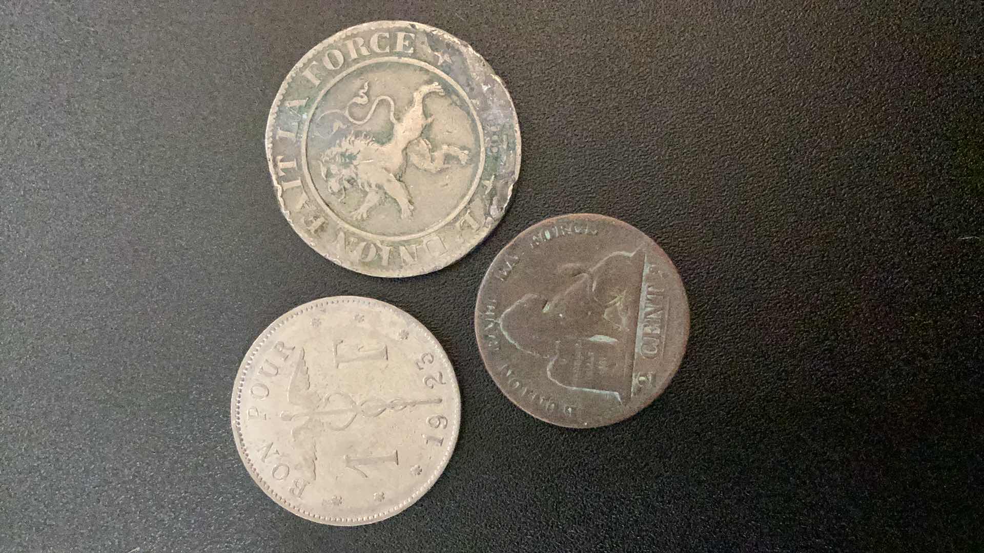 Photo 1 of 3 COLLECTIBLE COINS - BELGIUM 1870, 1861, 1923