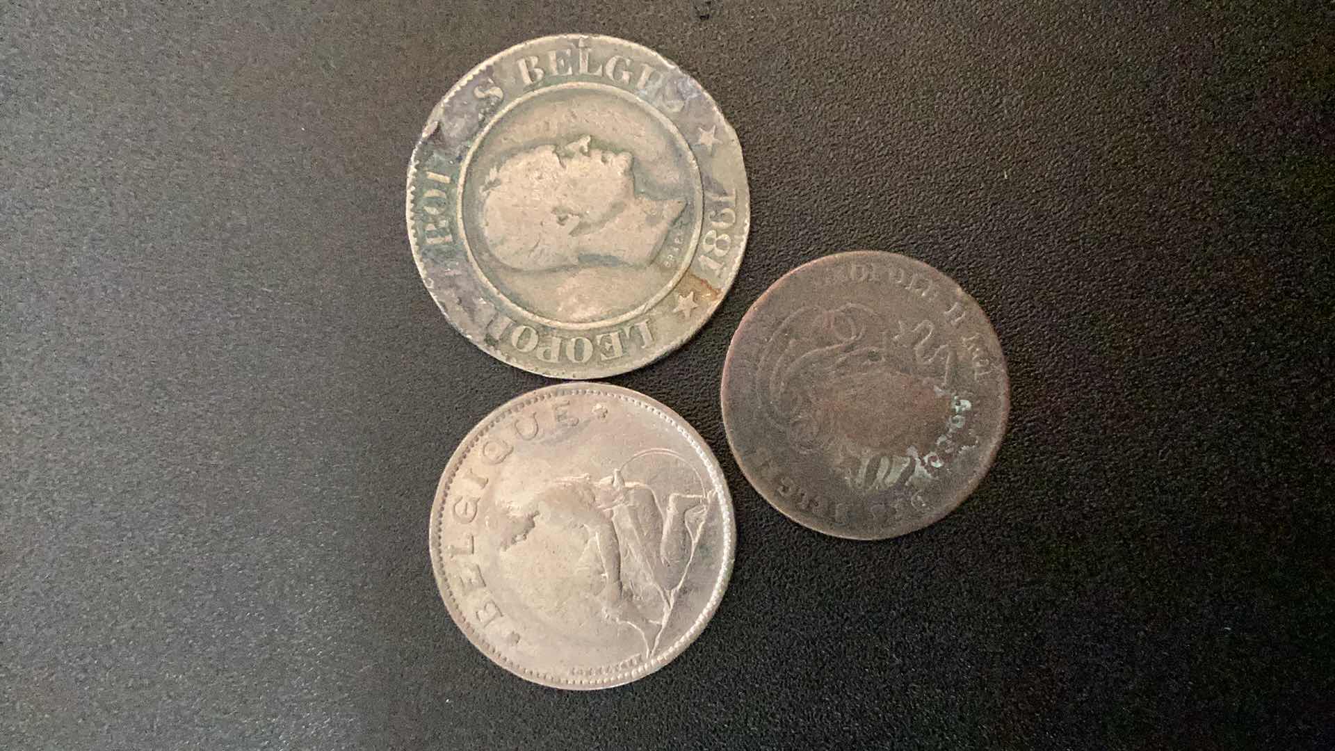 Photo 2 of 3 COLLECTIBLE COINS - BELGIUM 1870, 1861, 1923