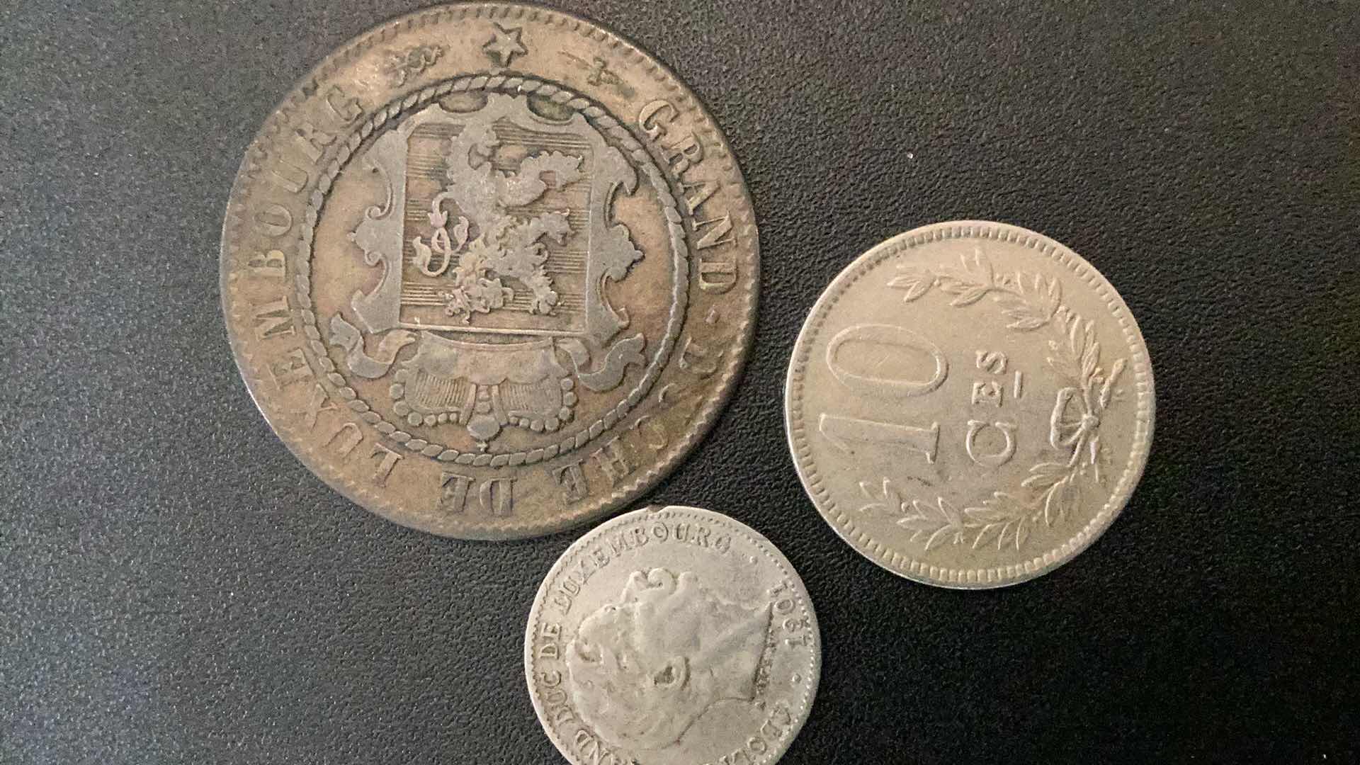 Photo 2 of 3 COLLECTIBLE COINS - LUXEMBURG 1870, 1901, 1924