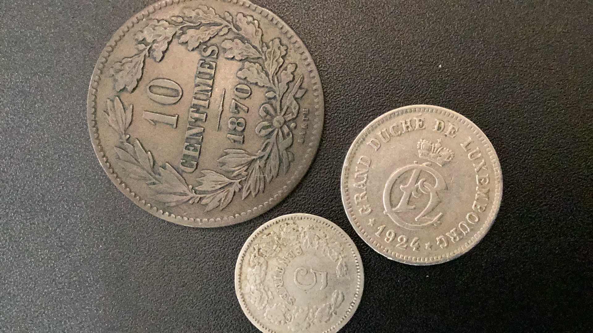 Photo 1 of 3 COLLECTIBLE COINS - LUXEMBURG 1870, 1901, 1924