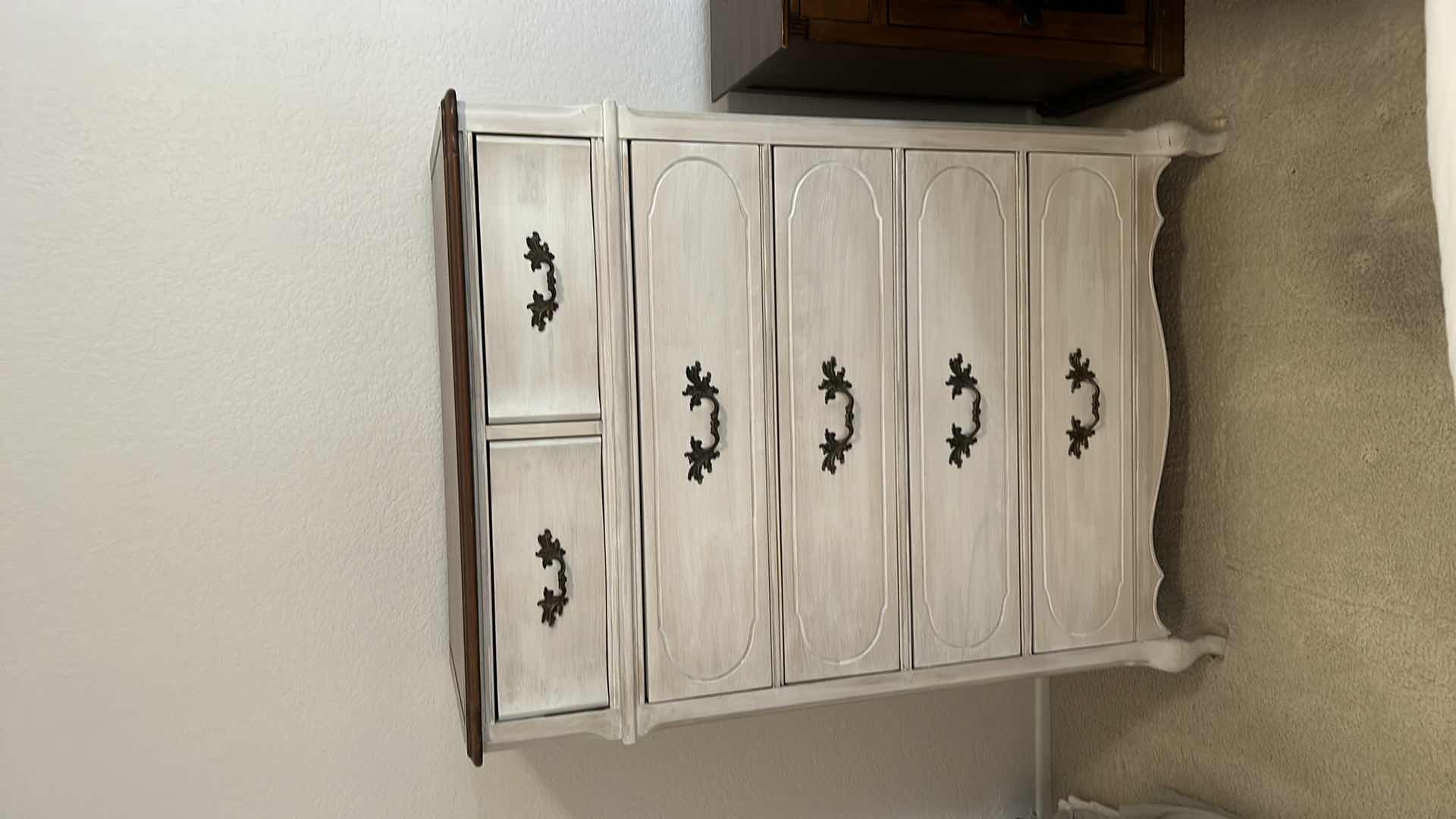 Photo 6 of MID CENTURY MODERN WHITE WASHED 6 DRAWER CHEST WITH DOVE TAILED DRAWERS 36” x 20” x H49”