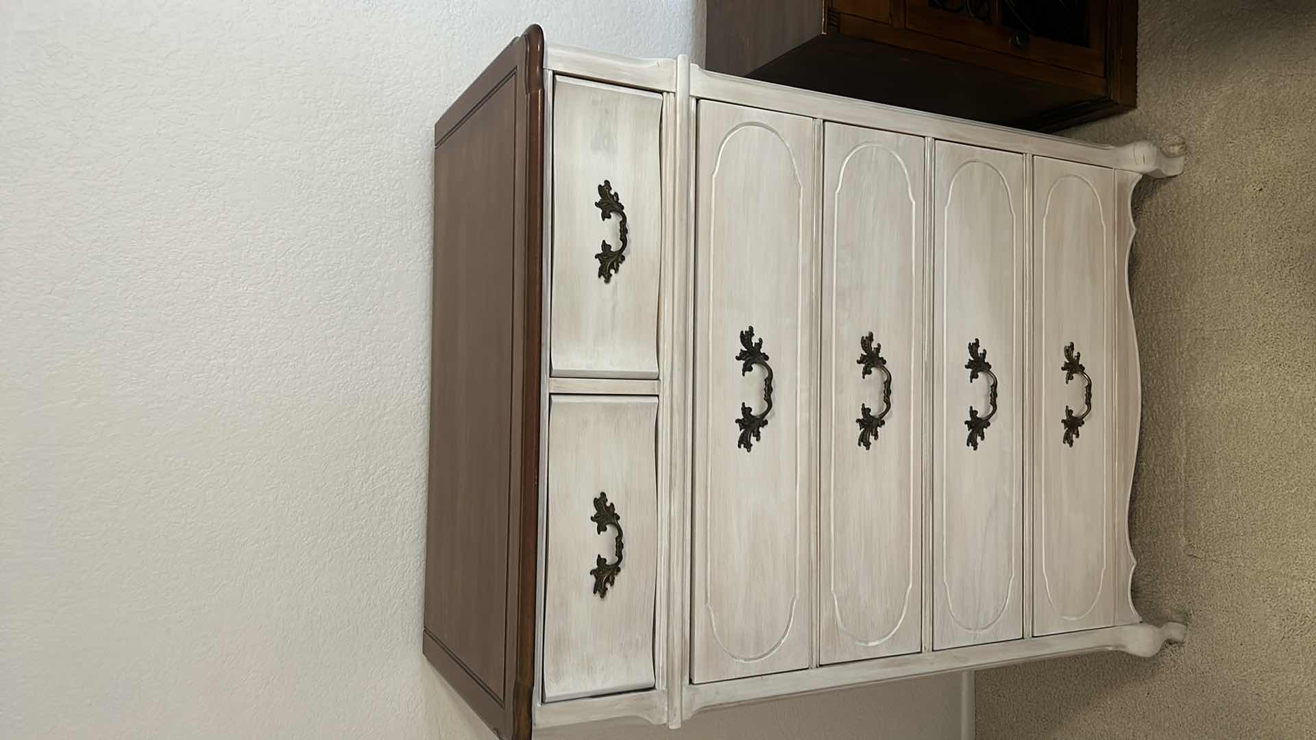 Photo 3 of MID CENTURY MODERN WHITE WASHED 6 DRAWER CHEST WITH DOVE TAILED DRAWERS 36” x 20” x H49”