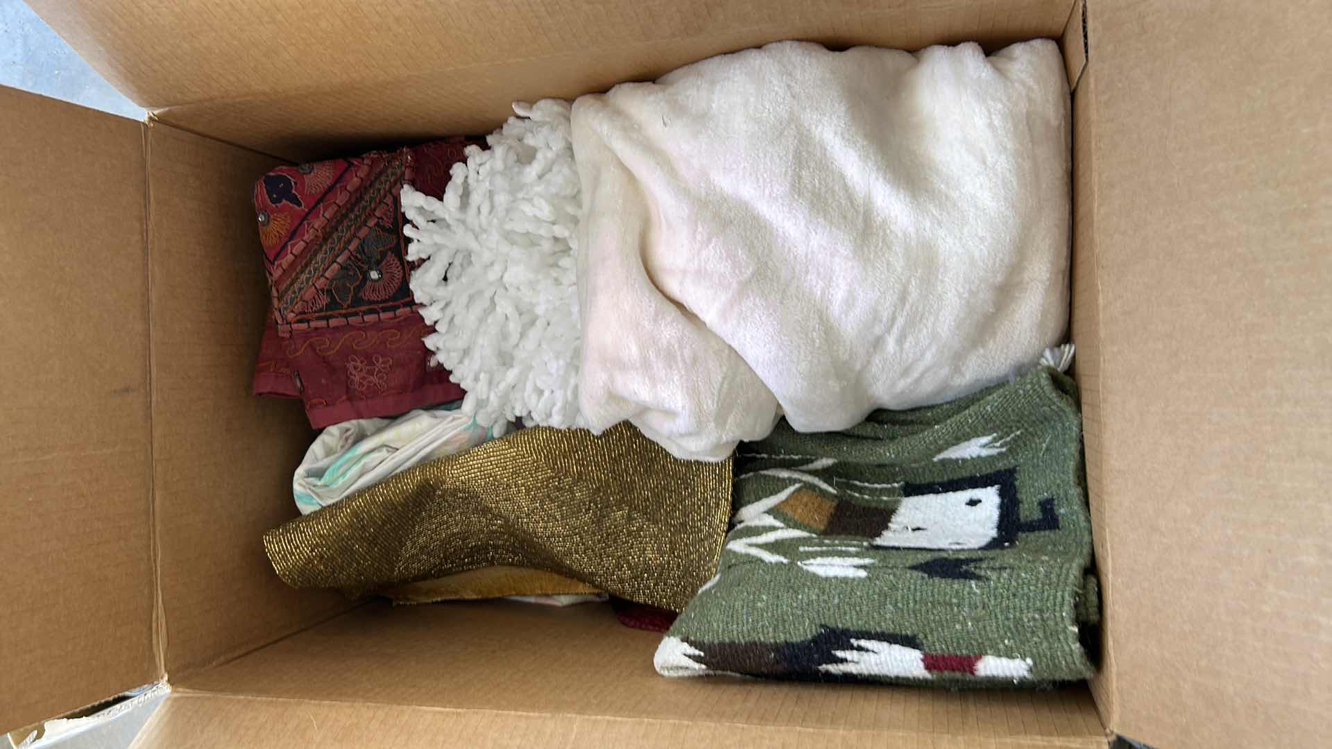 Photo 3 of LARGE BOX OF BLANKETS AND LINENS