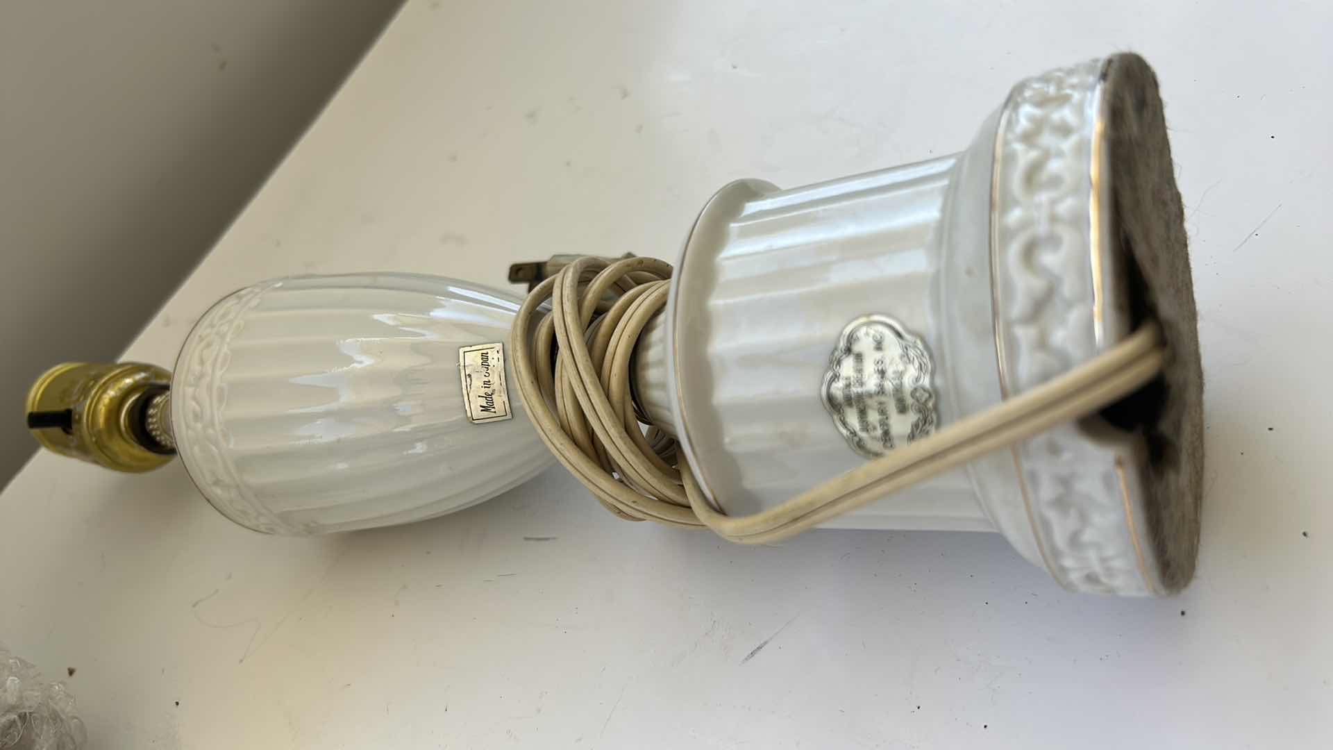 Photo 3 of 2-VINTAGE PORCELAIN LAMPS H14”