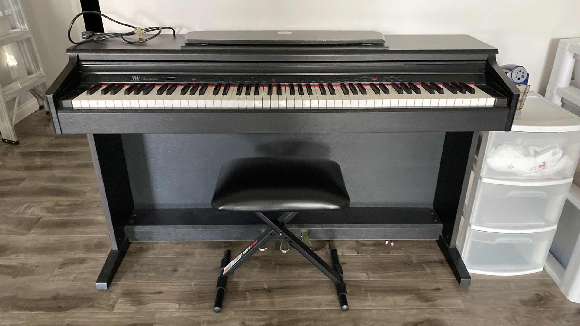 Photo 2 of WILLIAMS OVERTURE PLUG IN PIANO WITH BENCH 54“ x 18“ H 33”