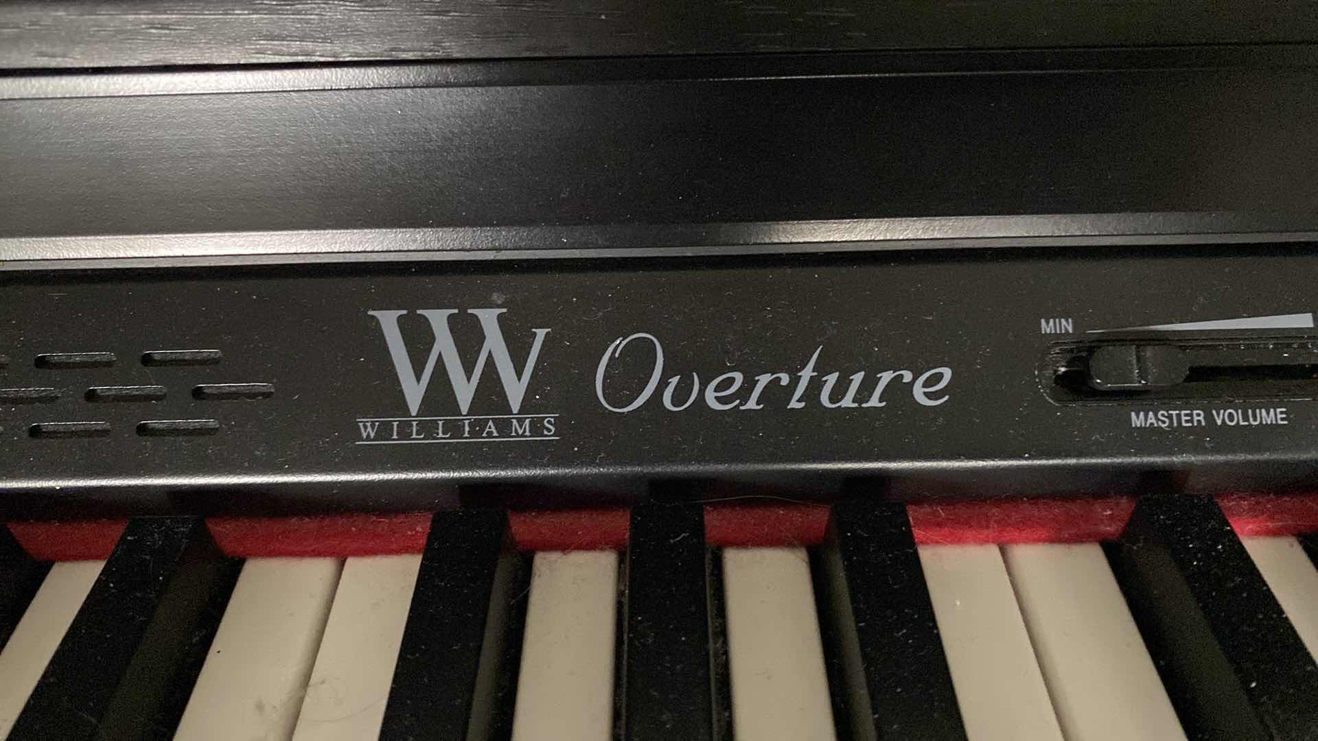 Photo 3 of WILLIAMS OVERTURE PLUG IN PIANO WITH BENCH 54“ x 18“ H 33”
