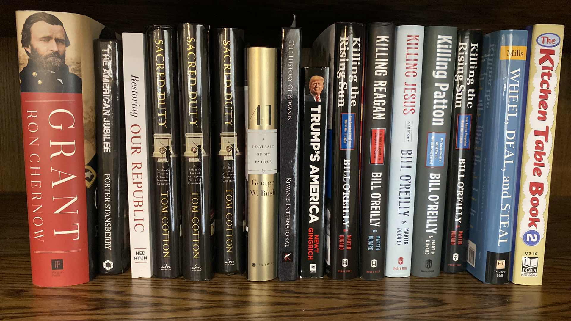 Photo 1 of SHELF OF POLITICAL AND HISTORIC BOOKS BILL O’REILLY AND MORE