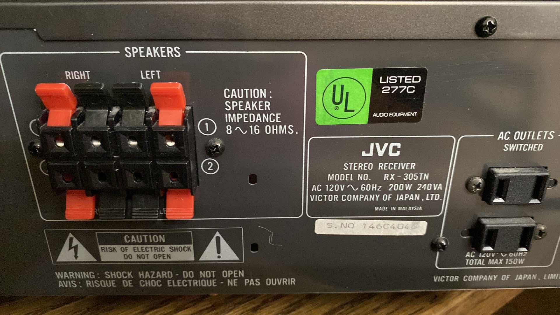 Photo 5 of JVC COMPUTER CONTROLLED RECEIVER WITH REMOTE