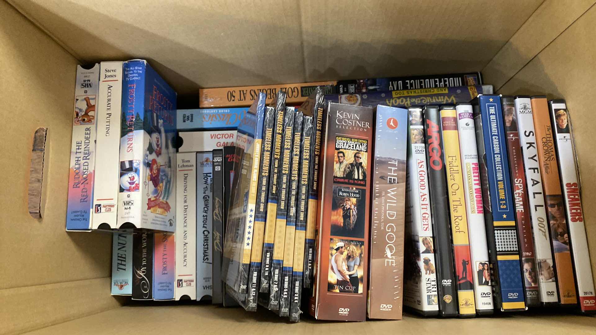 Photo 1 of LARGE BOX OF DVD AND VHS MOVIES