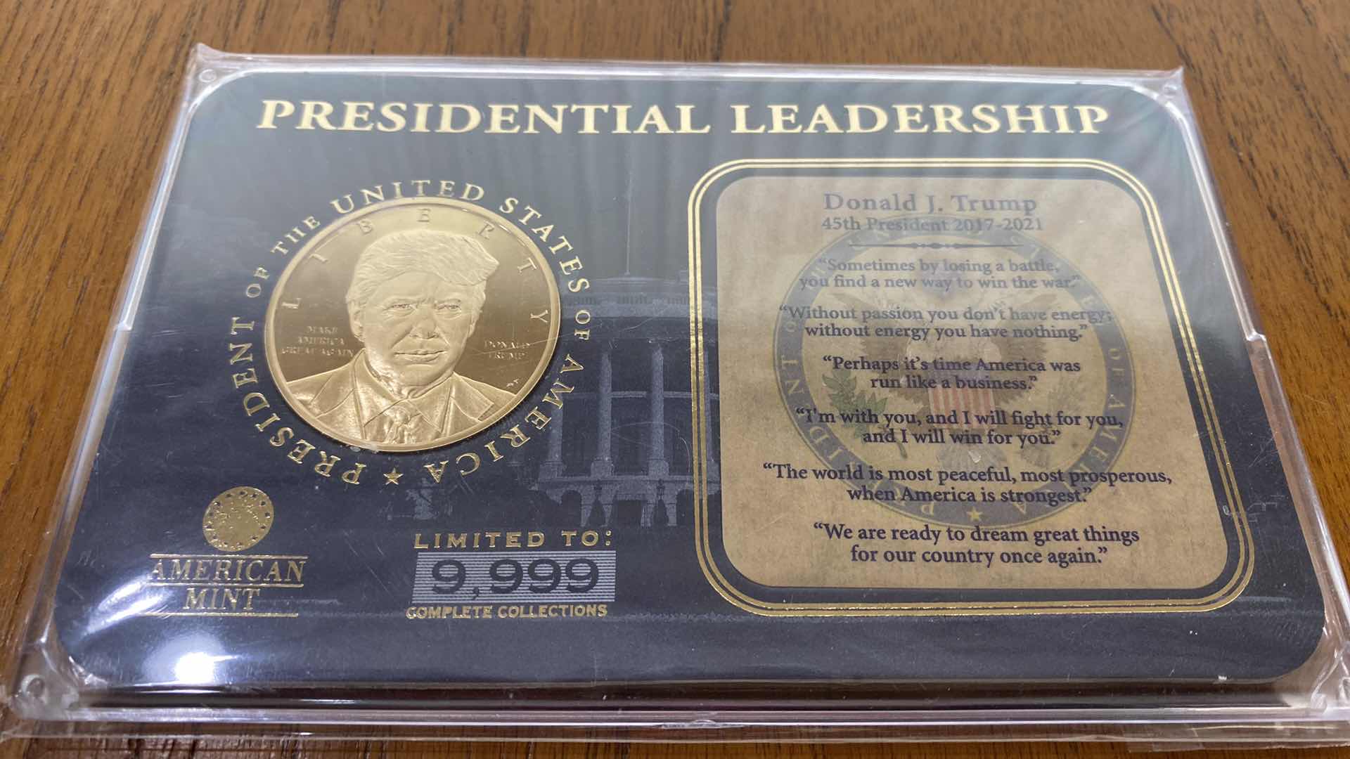 Photo 5 of UNCIRCULATED PRESIDENT TRUMP $2. NOTE AND PRESIDENTIAL LEADERSHIP LIBERTY DOLLAR