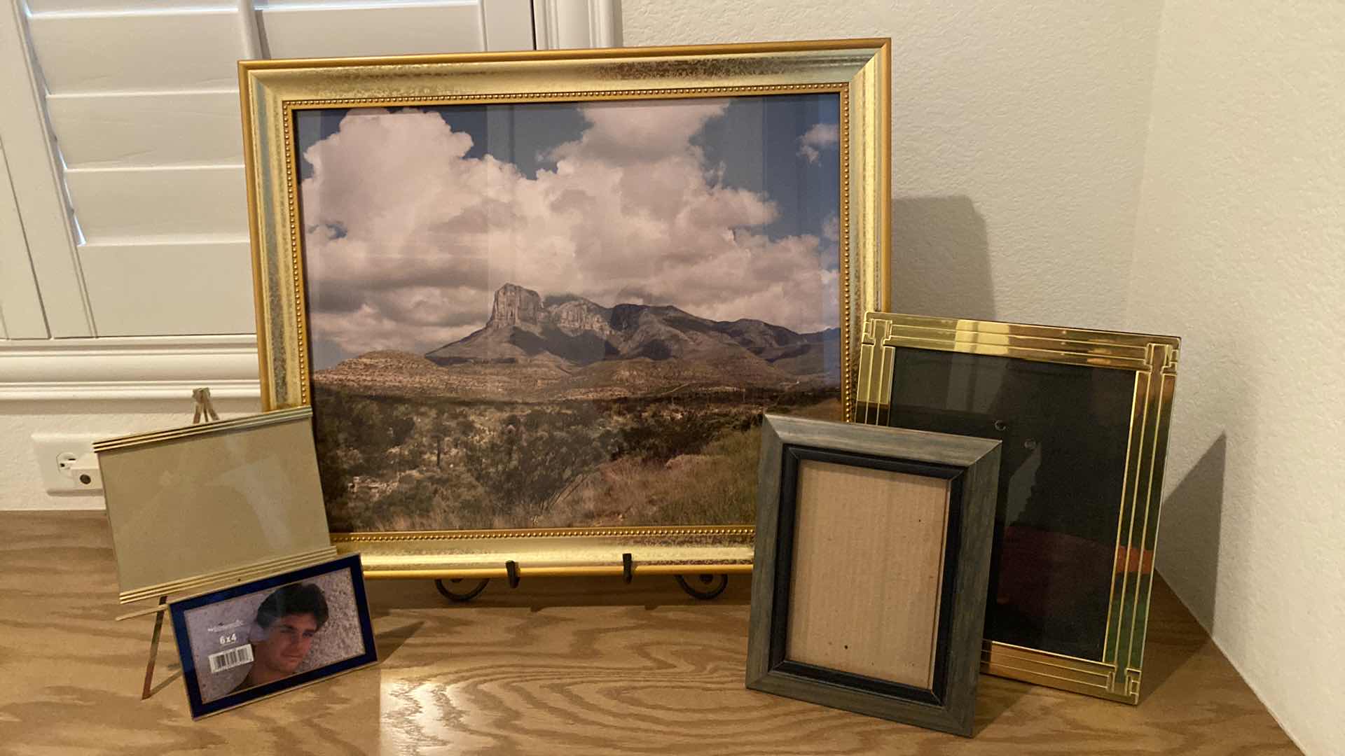 Photo 1 of GOLD FRAMED PHOTO OF DESERT 23” x 19” INCLUDES STAND AND 4 PHOTO FRAMES