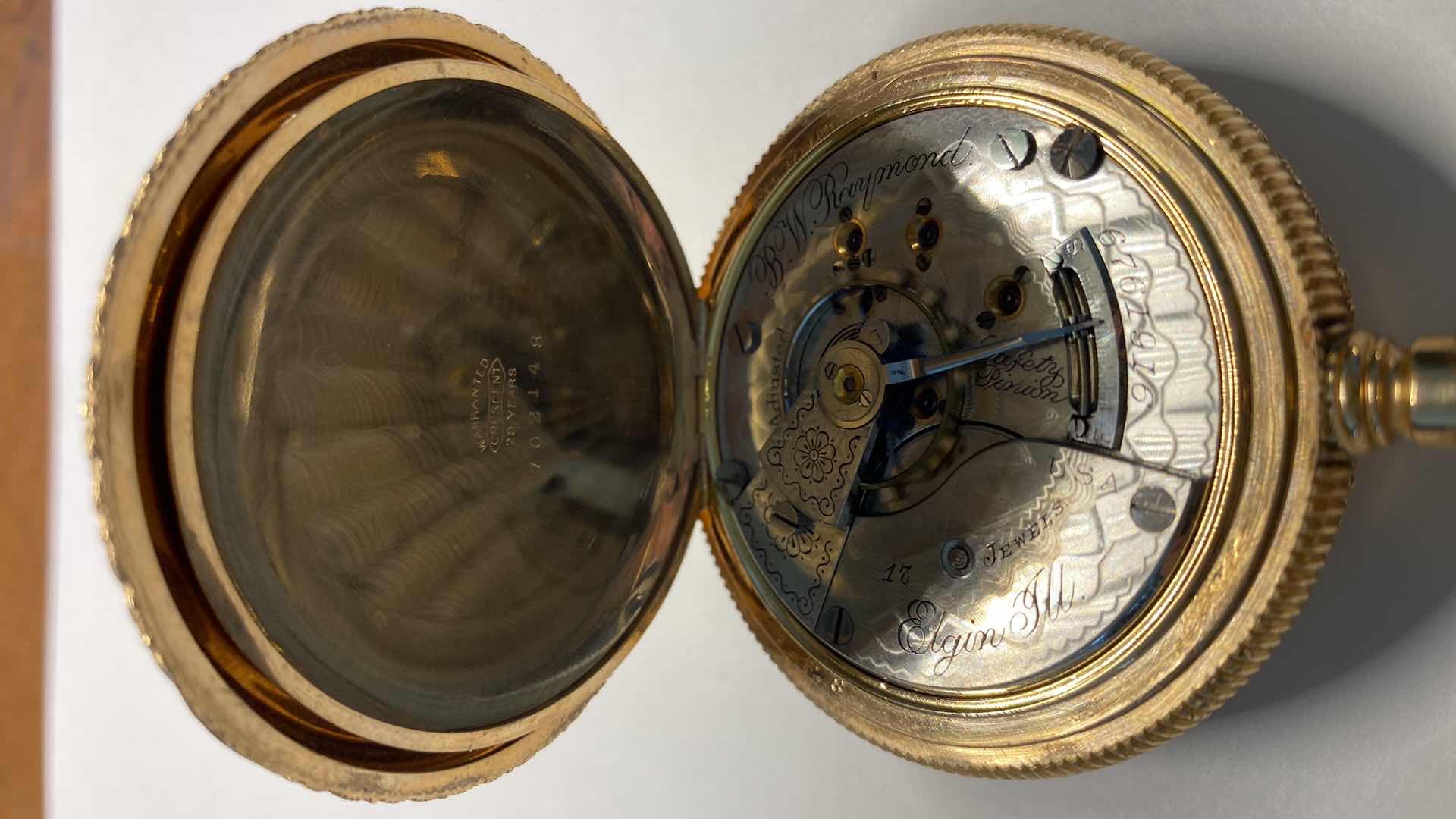 Photo 5 of ELGIN LARGE GOLD PLATED POCKET WATCH 54 MILLIMETERS