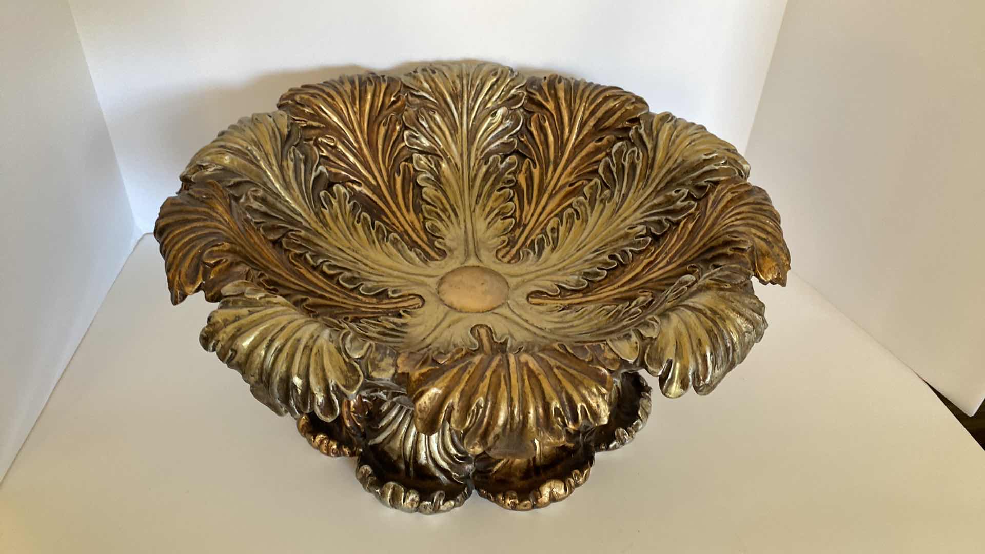 Photo 2 of LIFE STYLES HEAVY ACANTHUS LEAF VESSEL 16.5”
