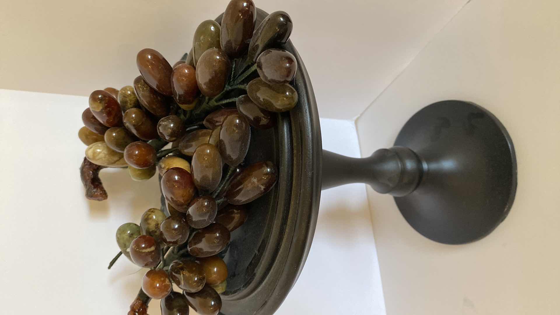 Photo 5 of FABRIQUE EN ITALIE BOWL 13” AND WOOD STAND WITH GLASS GRAPES