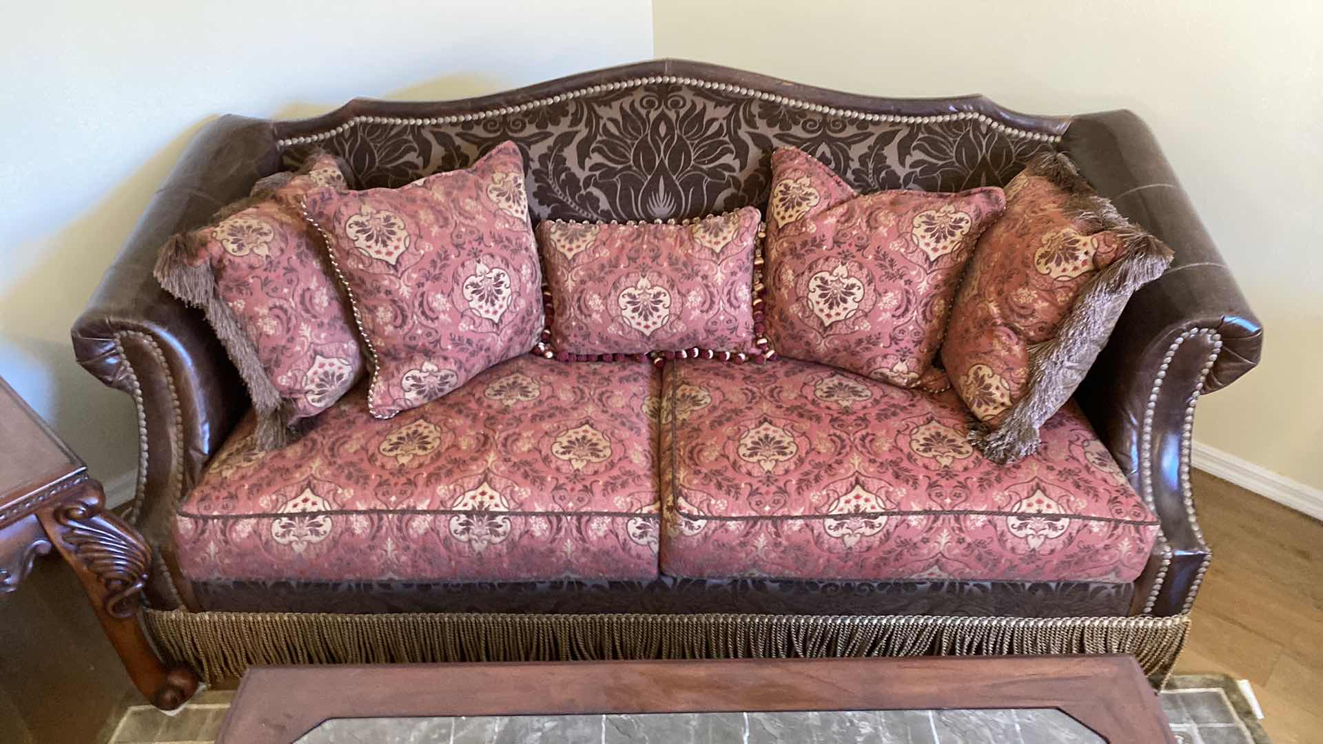 Photo 1 of 92” PAUL ROBERT LEATHER AND FABRIC TRADITIONAL SOFA