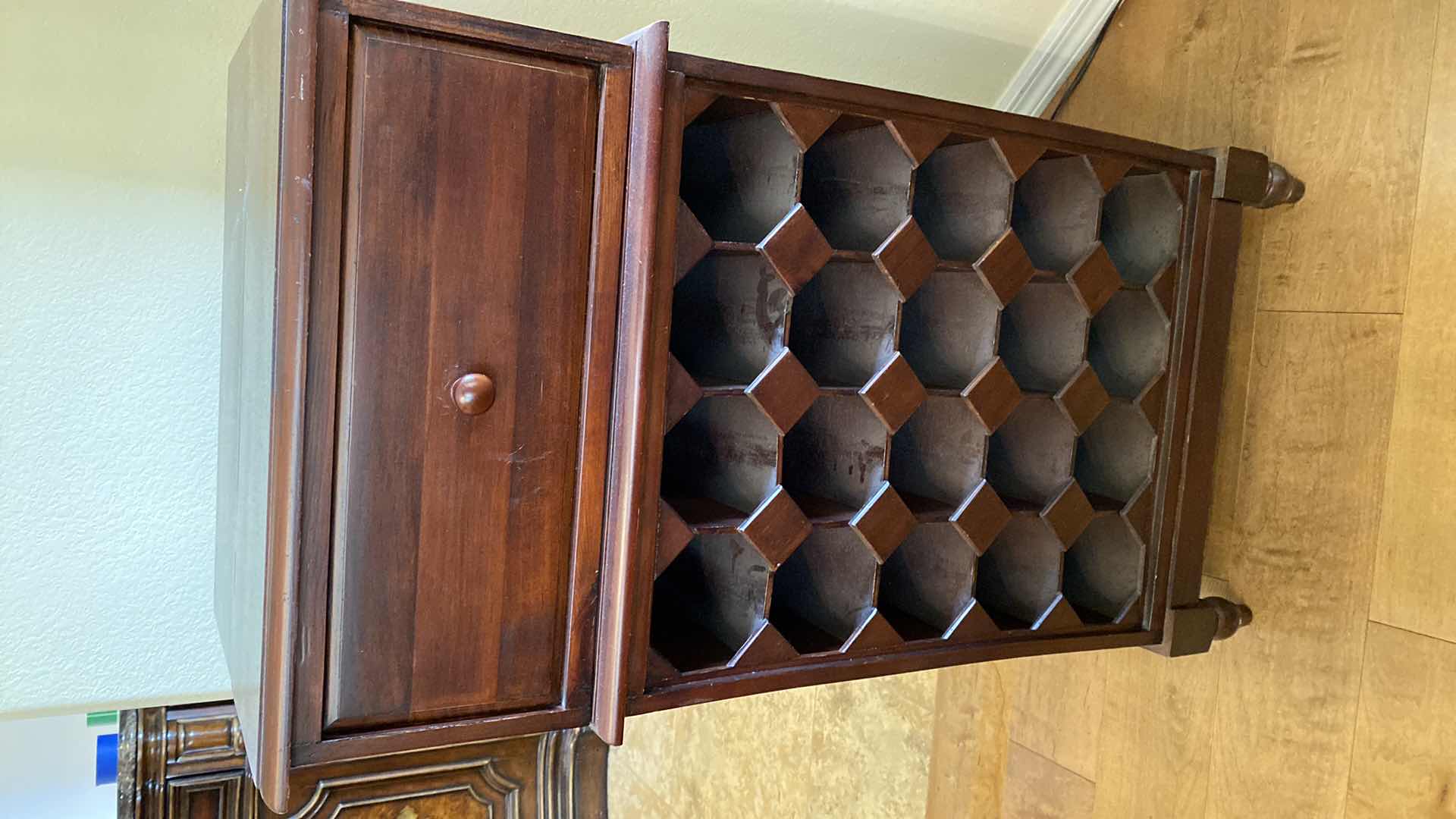 Photo 4 of WOOD WINE CABINET INCLUDES WINE ACCESSORIES 21“ x 16“ H40”