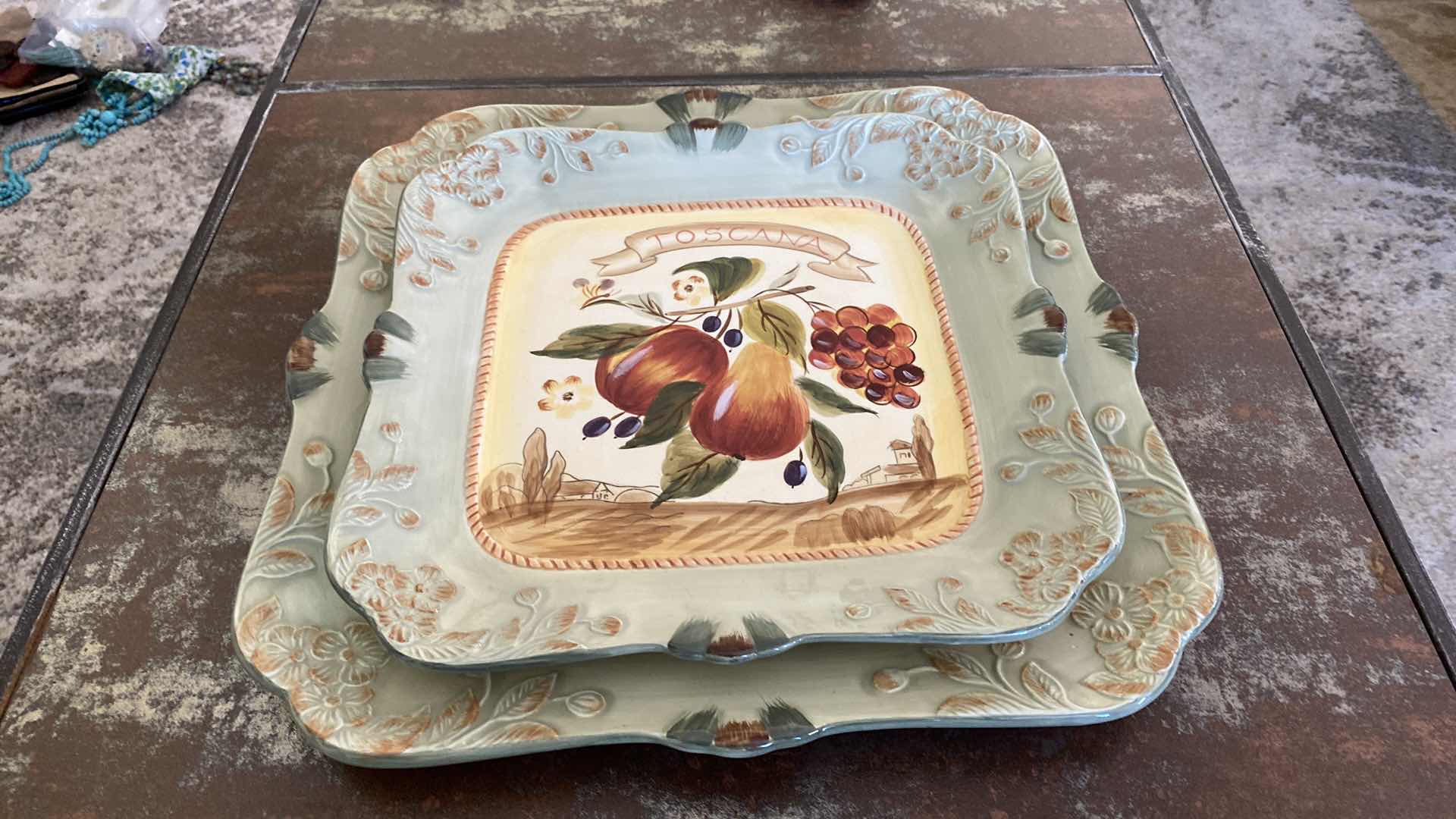Photo 2 of INTERNATIONAL TOSCANA PLATTERS AND FAUX VEGGIES LARGEST 17”
