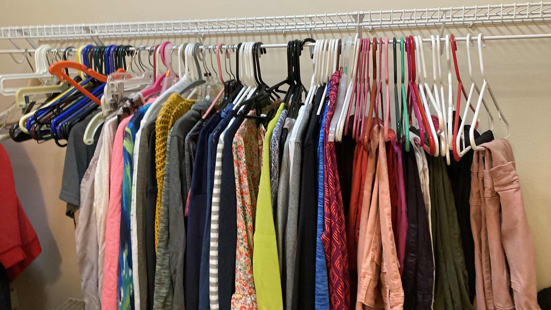 Photo 1 of WOMENS SIZE SMALL 2, 4, 6 CLOTHING CLOSET DOWNSTAIRS BEDROOM AND HANGERS