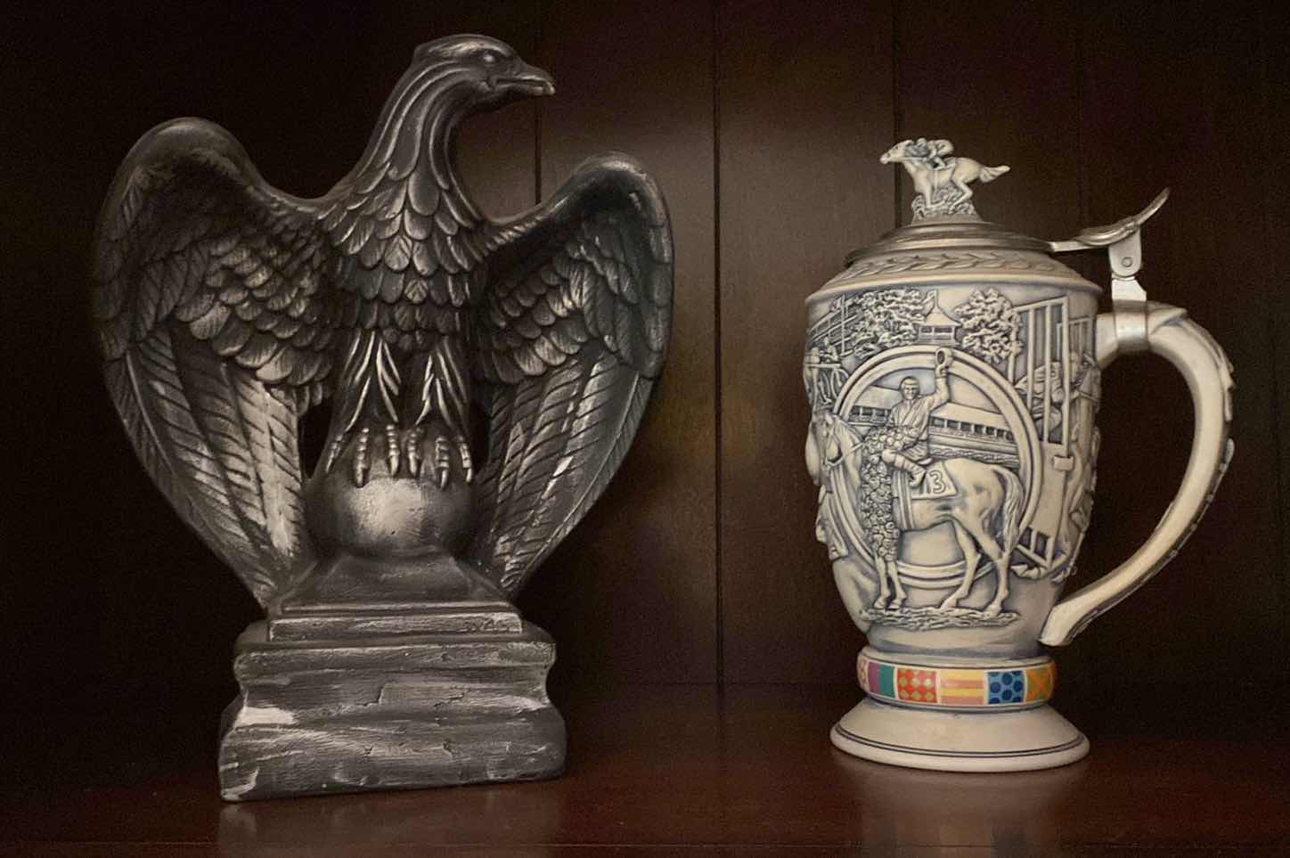 Photo 1 of AVON WINNERS CIRCLE STEIN H9.5” AND RESIN EAGLE
