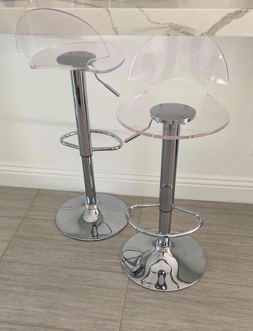 Photo 1 of PAIR OF MODERN COUNTER HEIGHT BARSTOOLS SEAT 30”