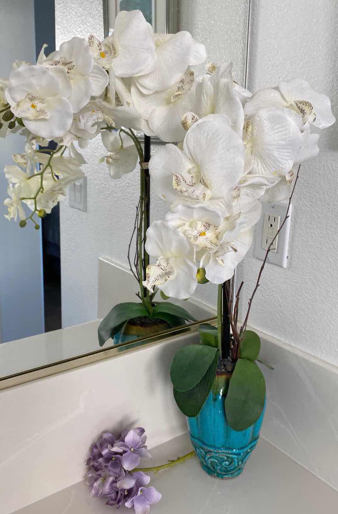 Photo 1 of FAUX ORCHID IN CERAMIC VASE H 27”
