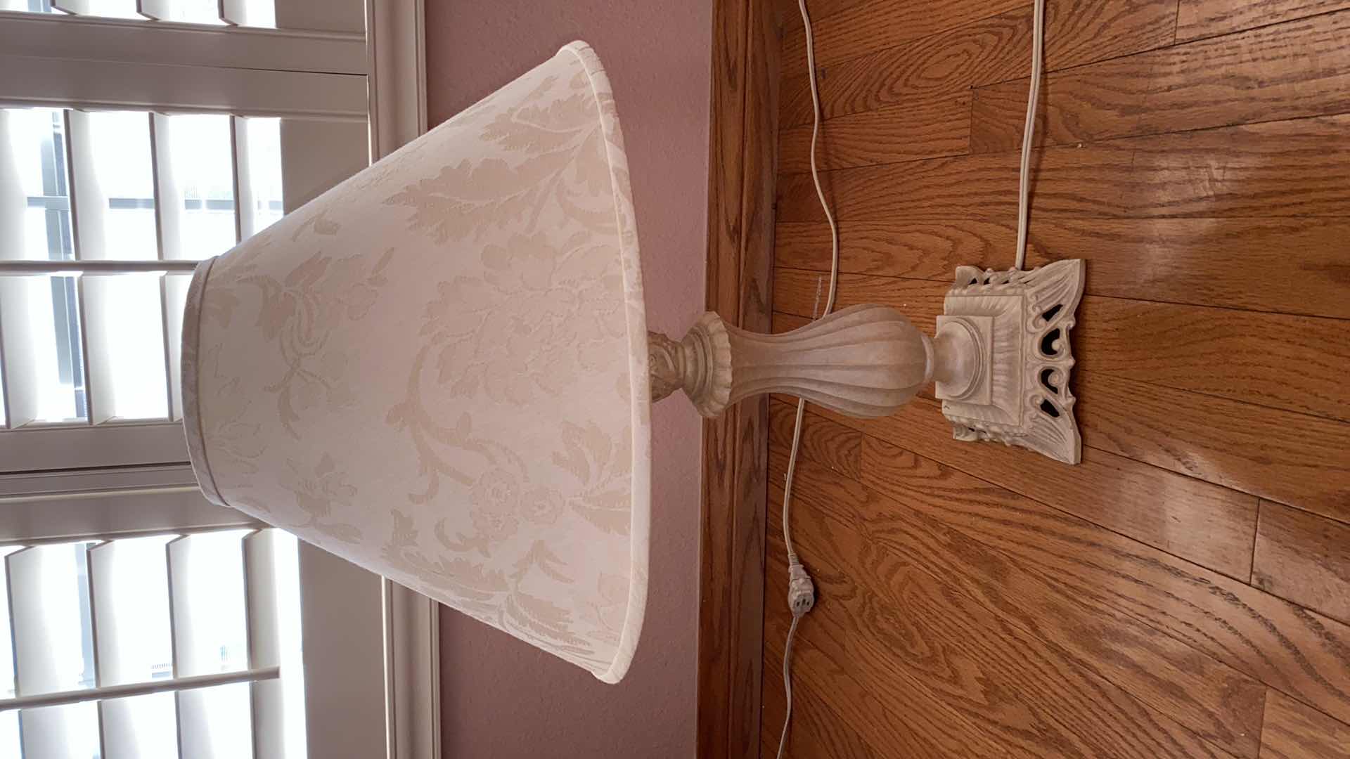 Photo 3 of METAL TABLE LAMP WITH FABRIC SHADE H 24”