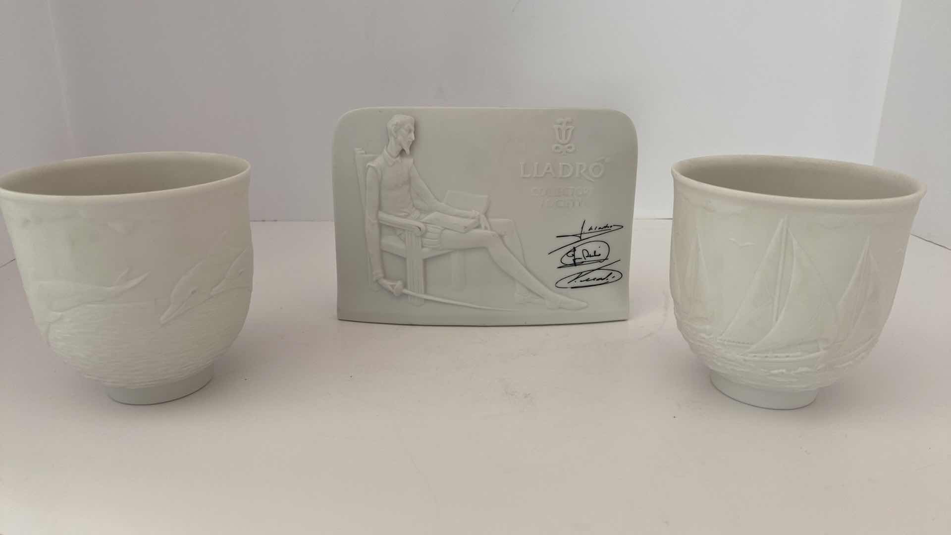 Photo 1 of LLADRO CANDLE HOLDERS AND SIGNED SOCIETY SIGN 6“ x 4 1/2“