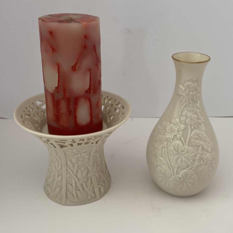 Photo 1 of LENOX VASE H 8” AND CANDLE HOLDER