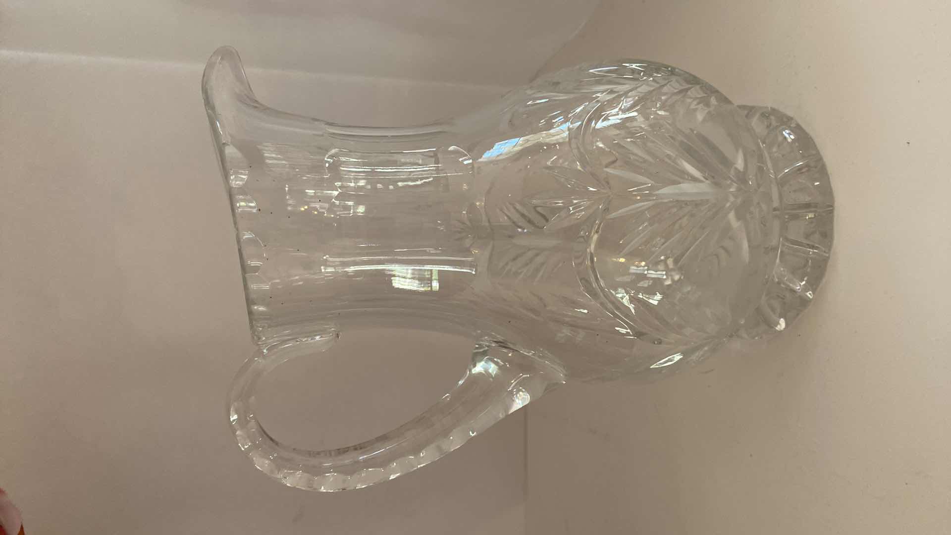Photo 4 of CUT GLASS VASE H 12” AND PITCHER