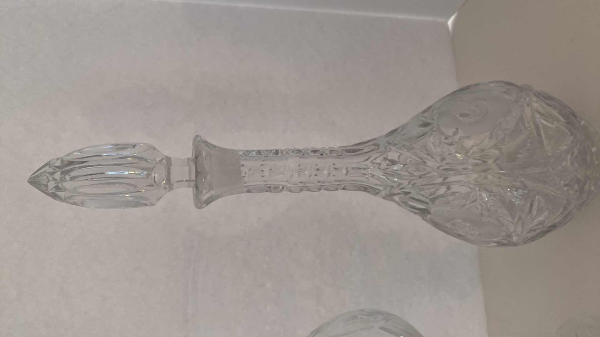 Photo 3 of CRYSTAL DECANTER H 16” AND CANDLESTICK H 12.5”