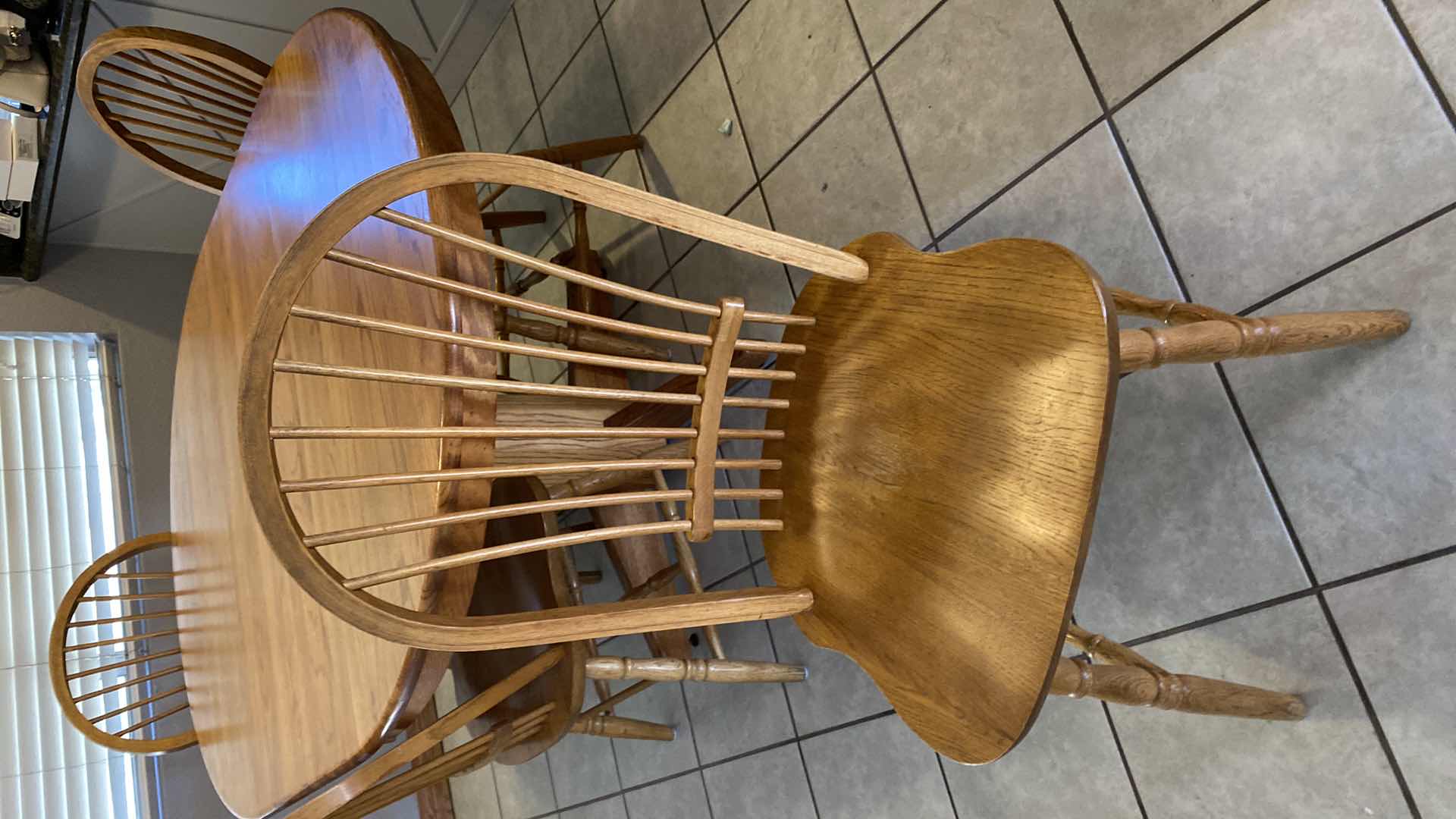 Photo 3 of OAK OVAL TABLE WITH 4 CHAIRS 60” x 42“ H 29