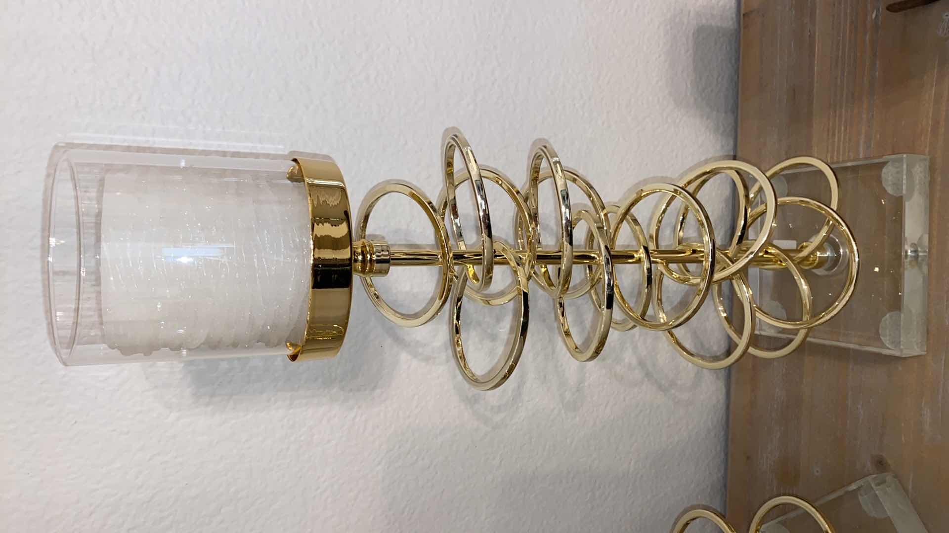 Photo 3 of LUCITE AND GOLD METAL SPIRAL CANDLE HOLDERS H 20”