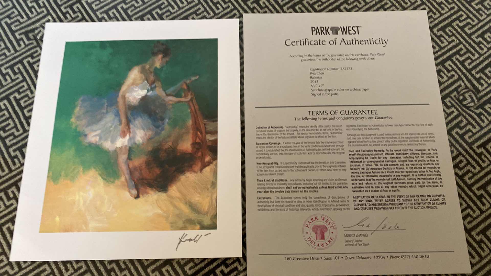 Photo 1 of HUA CHEN “BALLERINA” 8 1/2” X 7” SERIOLITHOGRAPH WITH COA