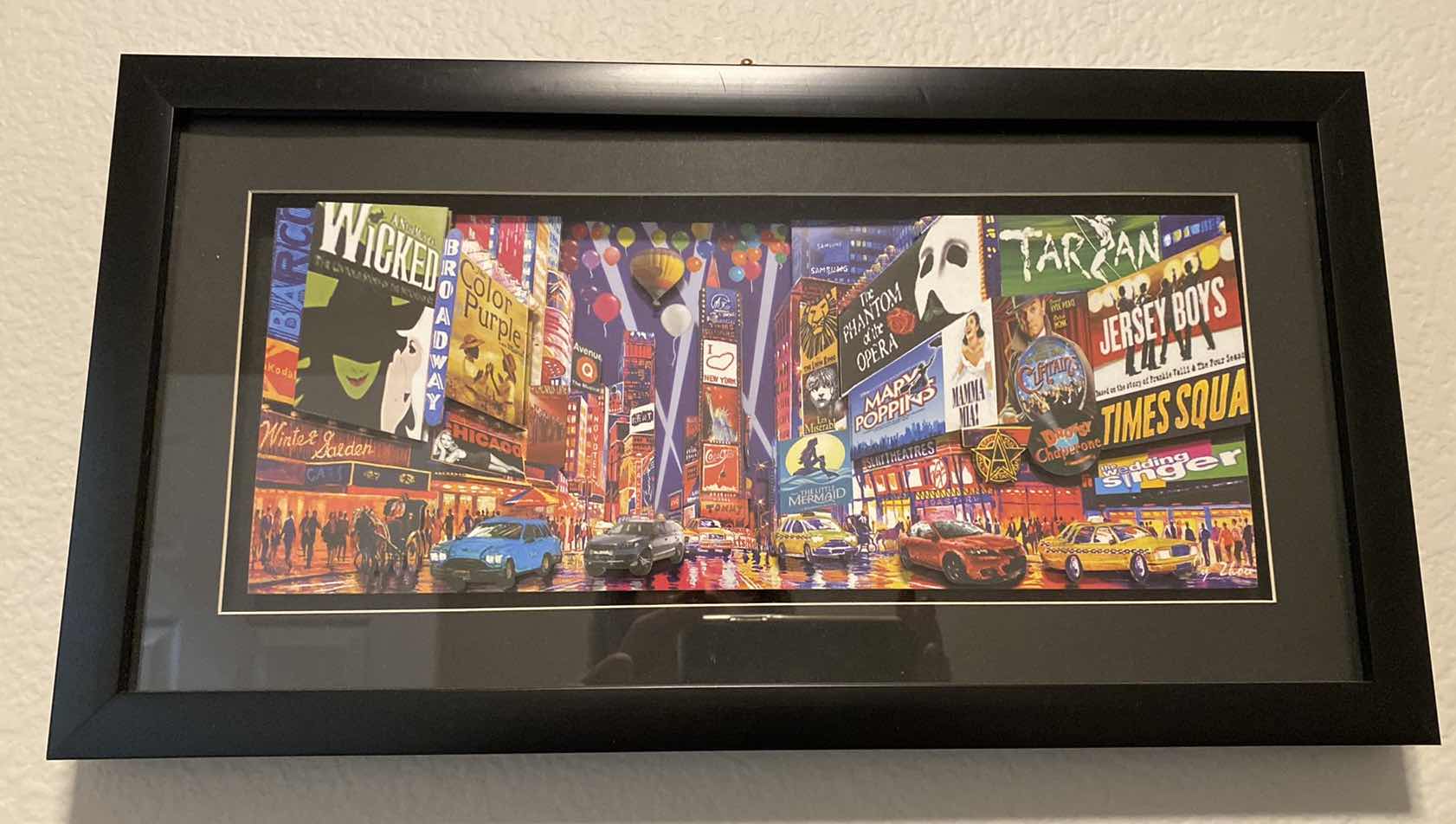 Photo 1 of FRAMED NEW YORK BROADWAY SHADOWBOX ARTWORK 17“ x 9“