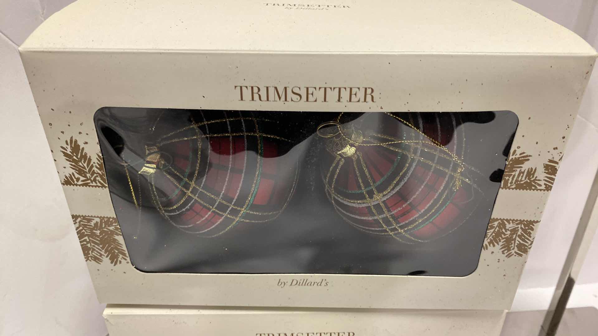 Photo 3 of 6 GLASS PLAID TRIMSETTER CHRISTMAS ORNAMENTS FROM DILLARDS 4” NOT INCLUDING  STRING