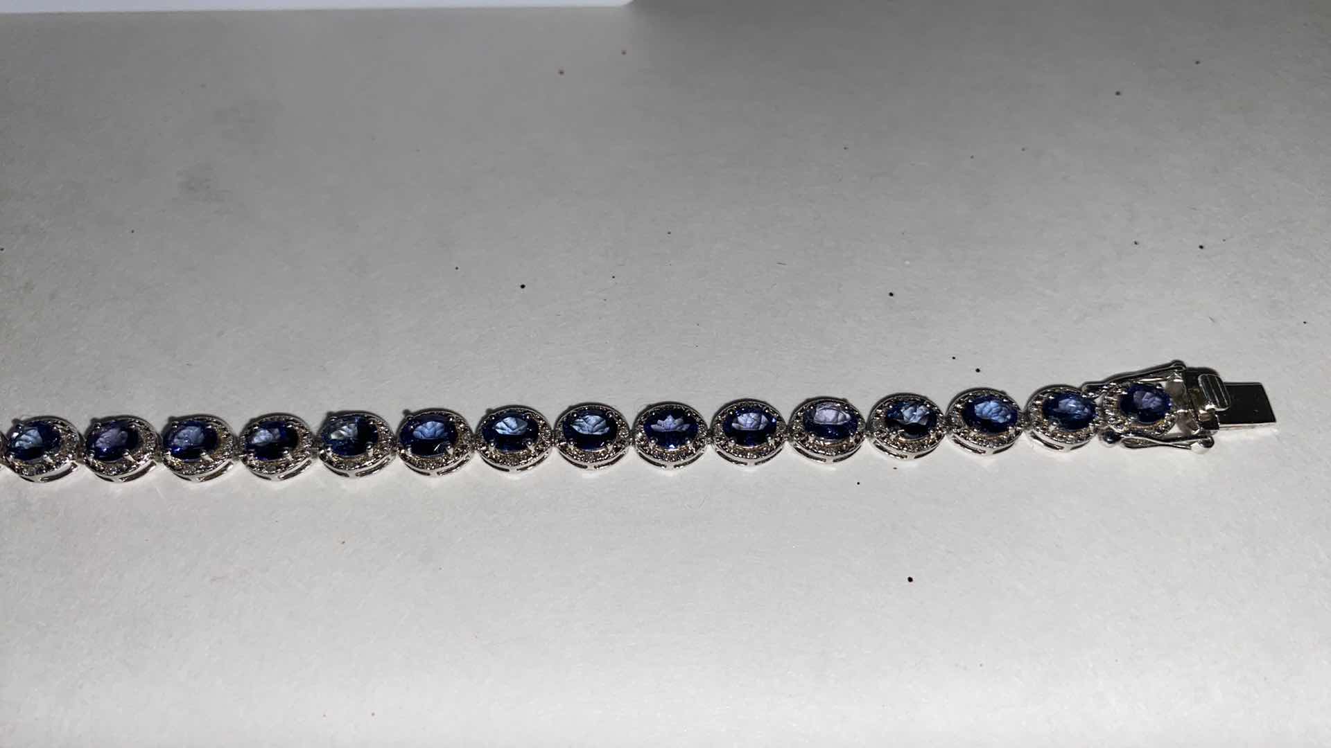 Photo 6 of ORIANNE 925 SILVER BRACELET WITH 7.89 CTS TANZANITE .21 CTS DIAMOND WITH APPRAISAL