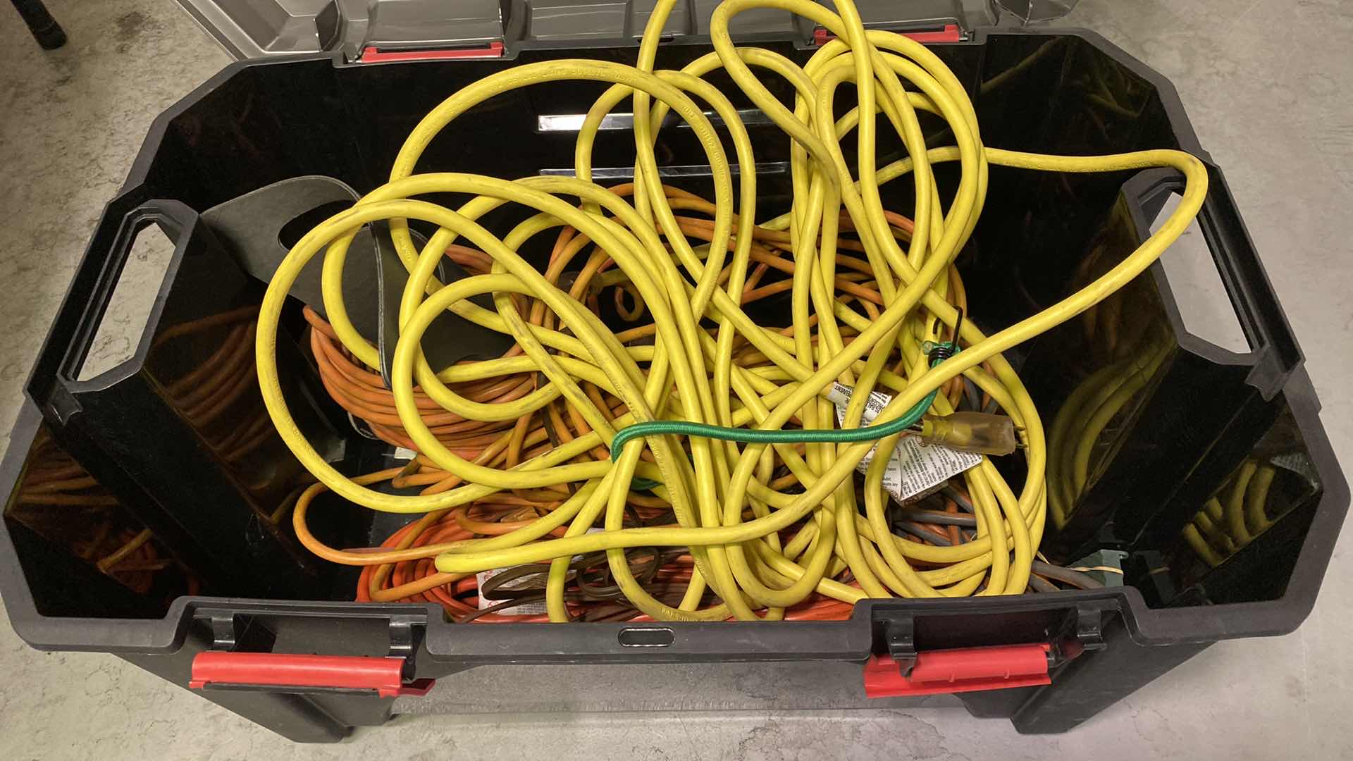 Photo 1 of LARGE TOTE OF EXTENSION CORDS