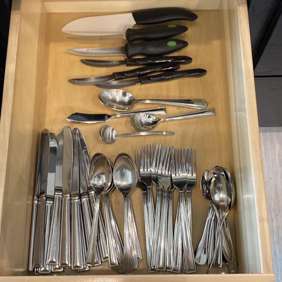 Photo 1 of CONTENTS KITCHEN DRAWERS SILVERWARE AND KNIFES